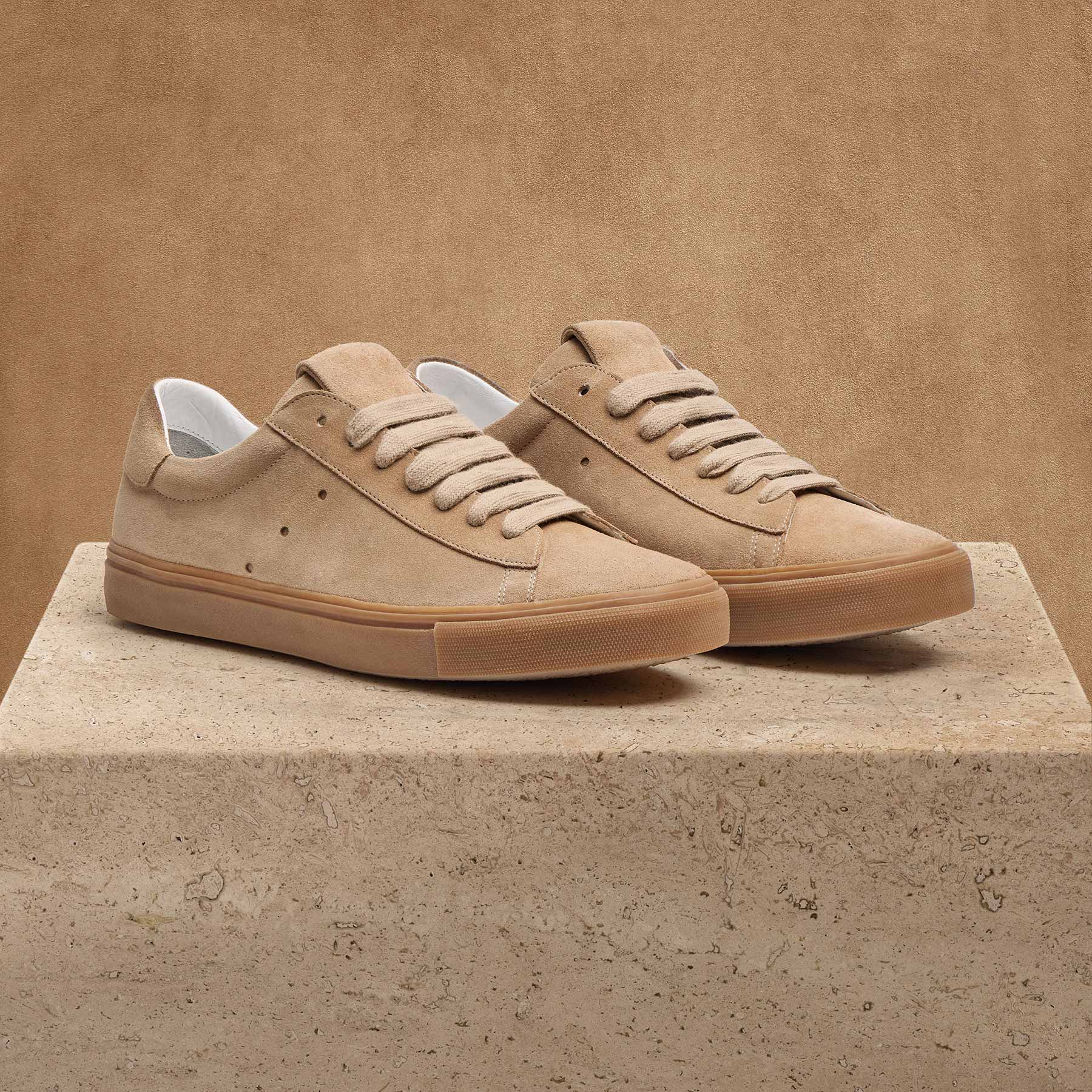 Men's Suede Retro Sneaker - Cappuccino