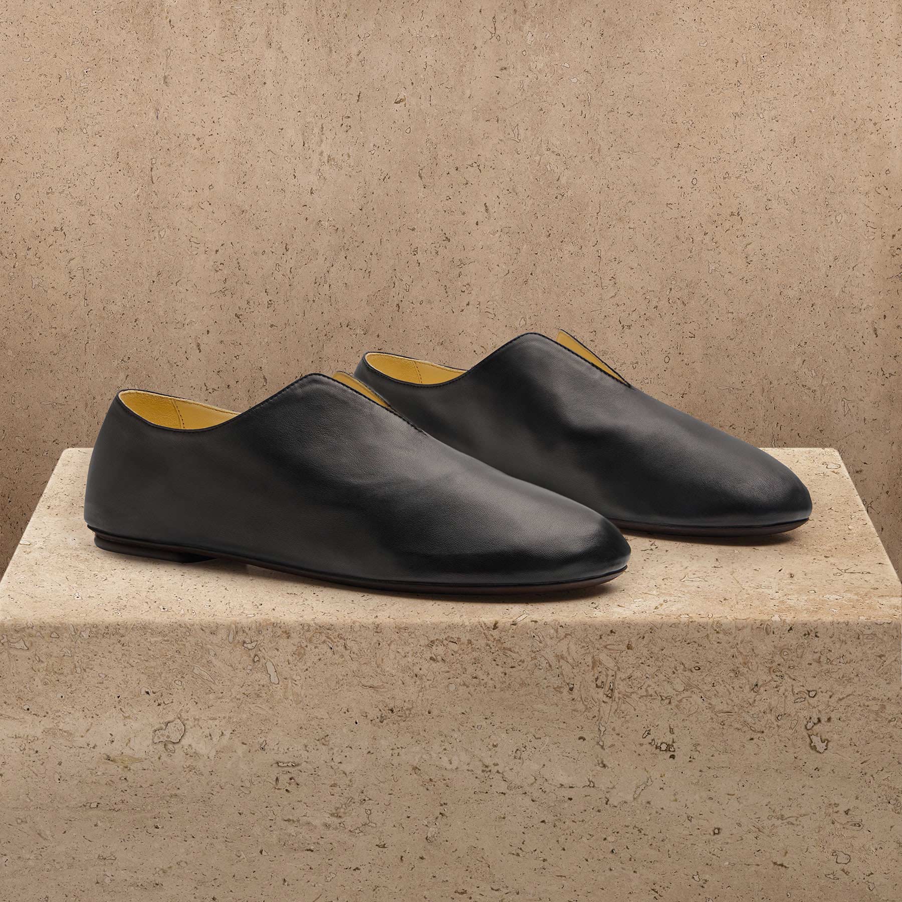 Women's Napa Leather Babouche - Black