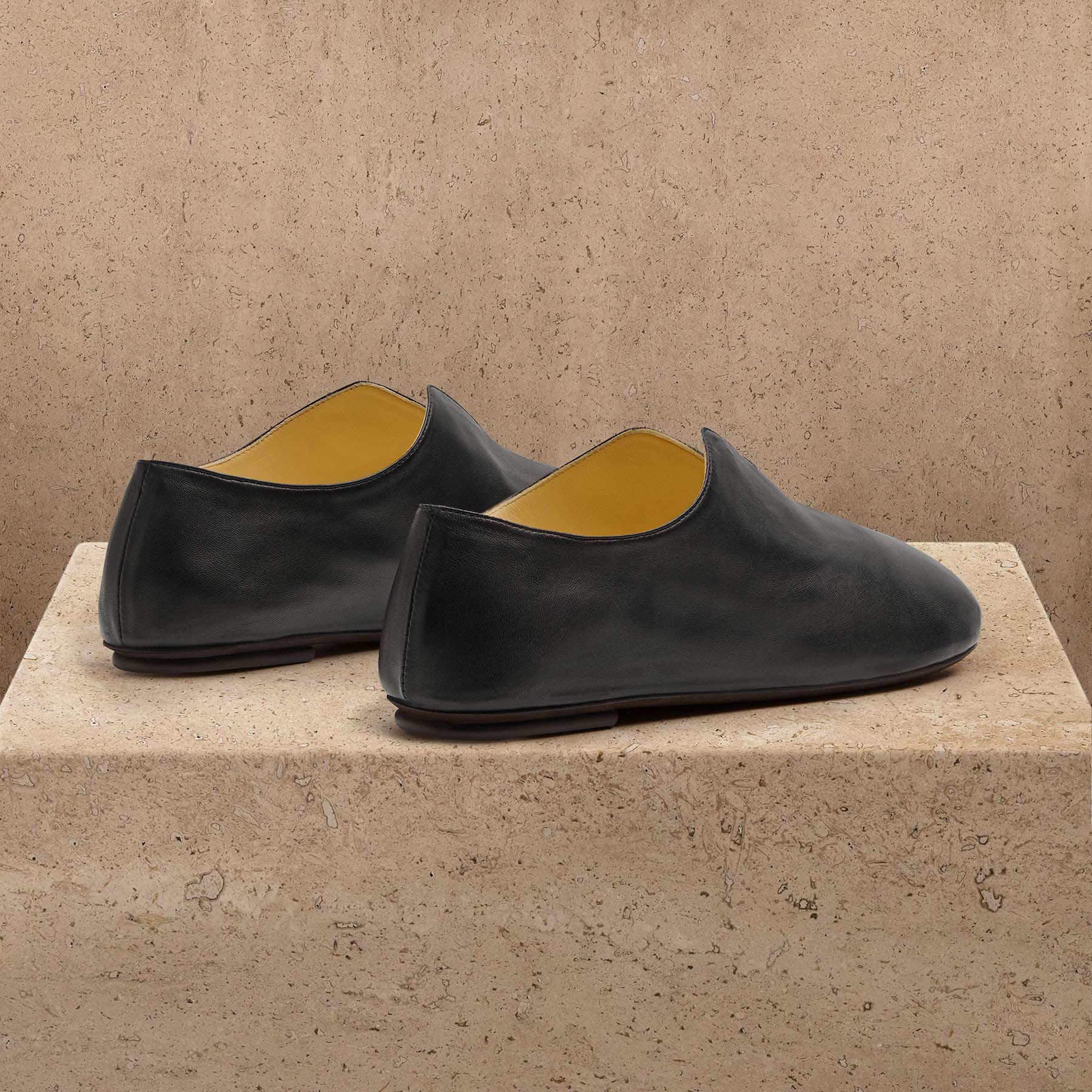 Women's Napa Leather Babouche - Black