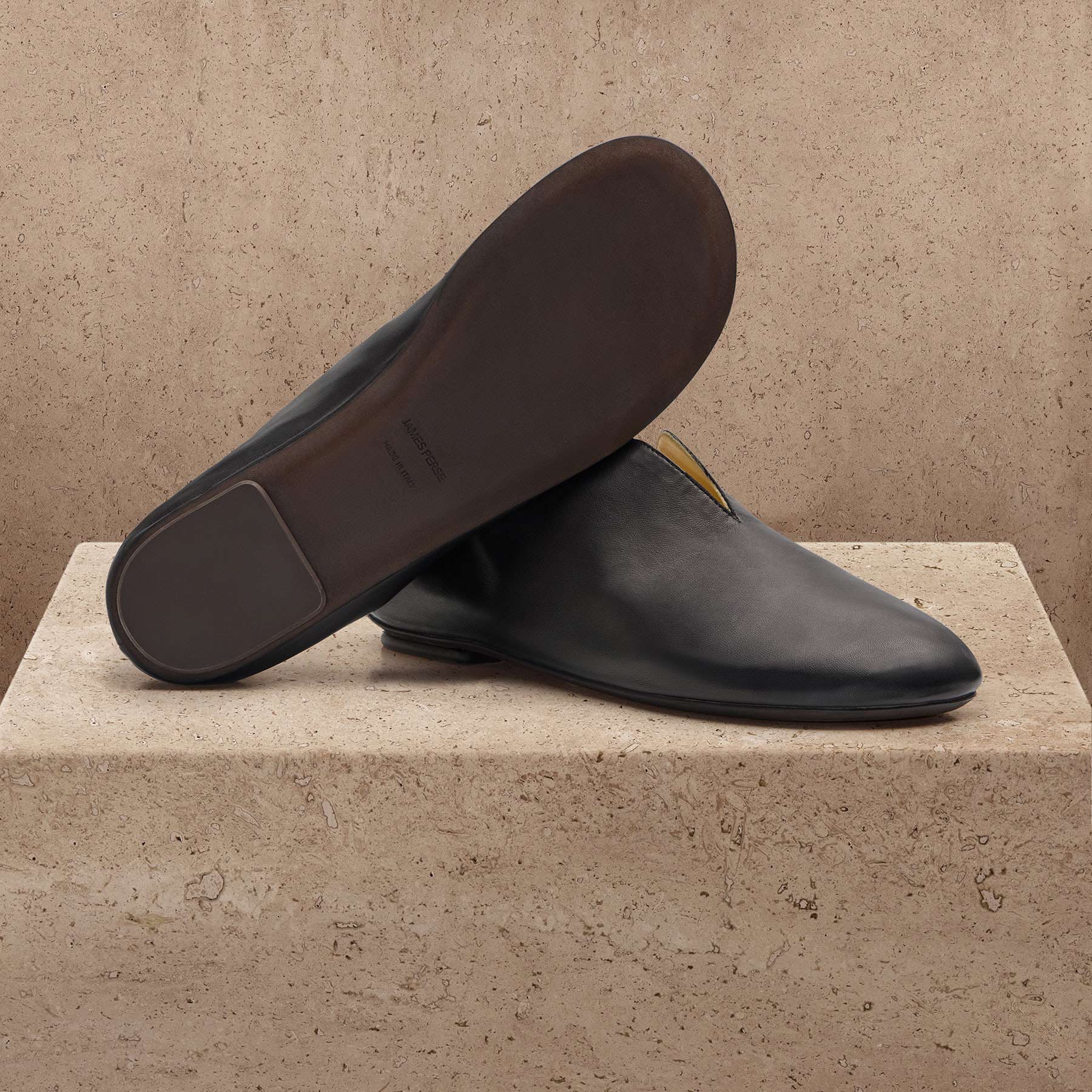 Women's Napa Leather Babouche - Black