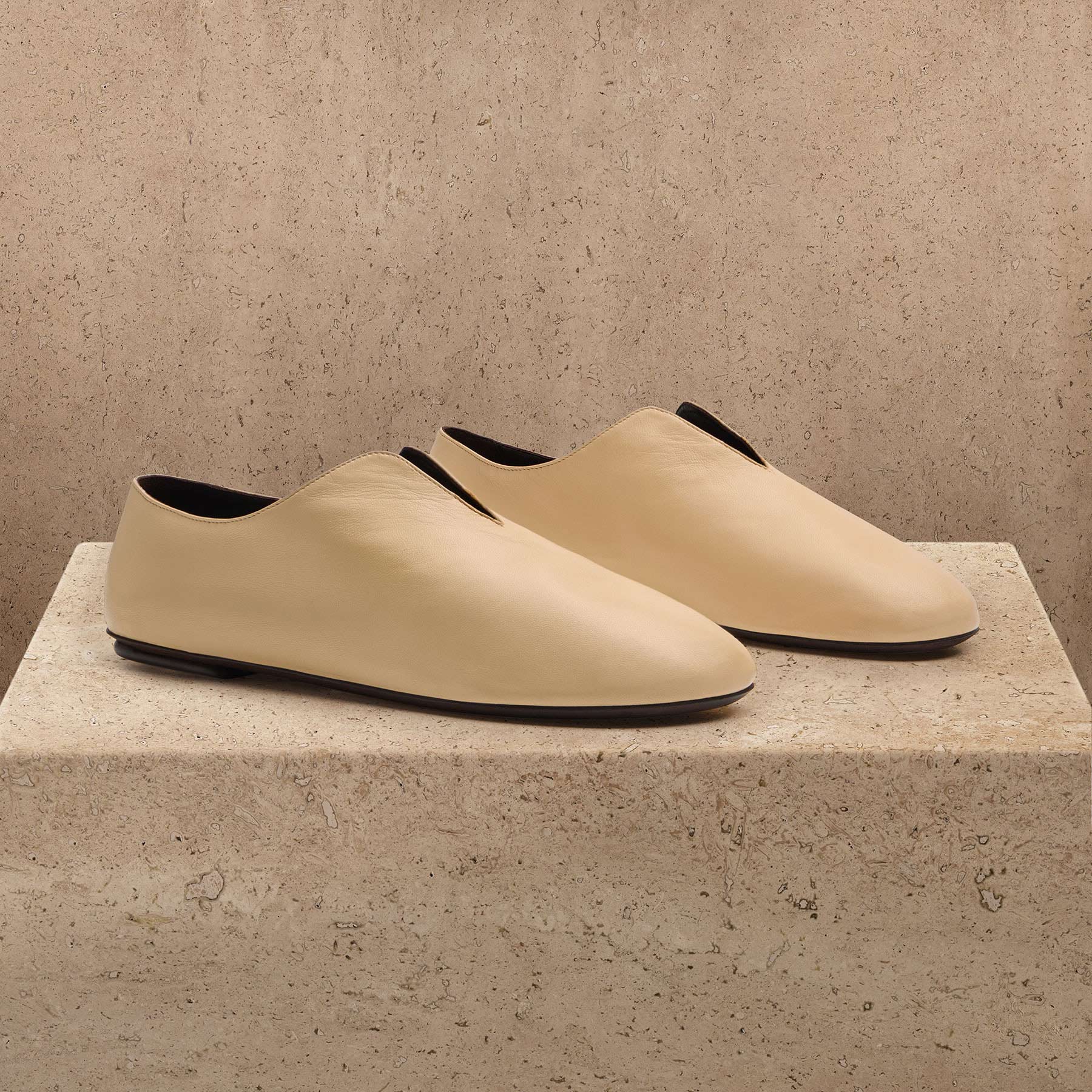 Women's Napa Leather Babouche - Sahara