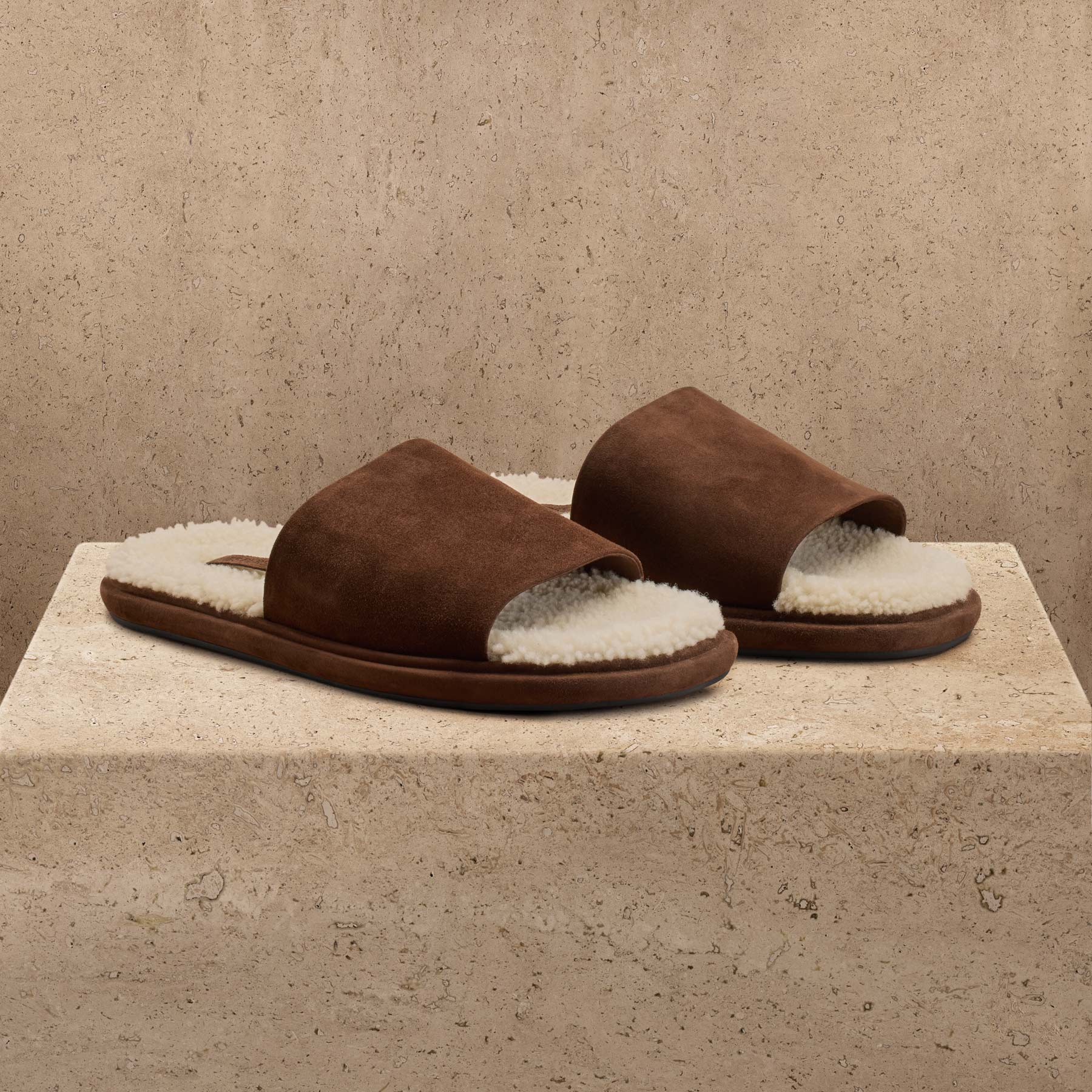 Women's Shearling Suede Slide - Acero/Natural