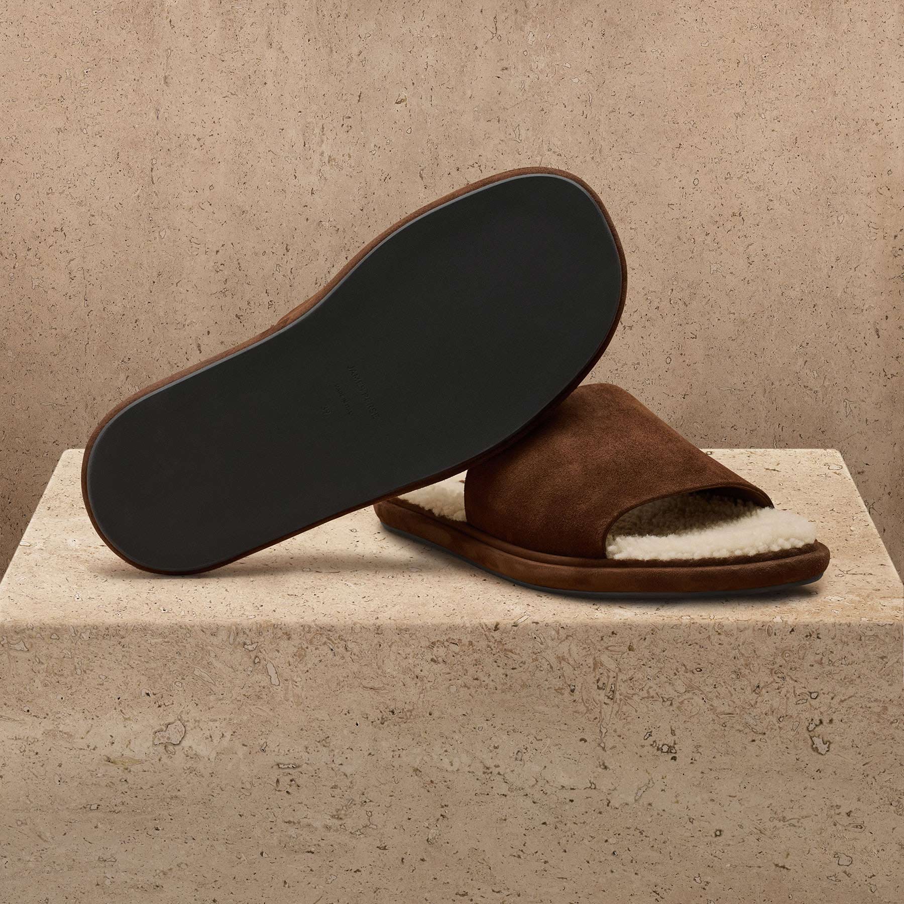 Women's Shearling Suede Slide - Acero/Natural