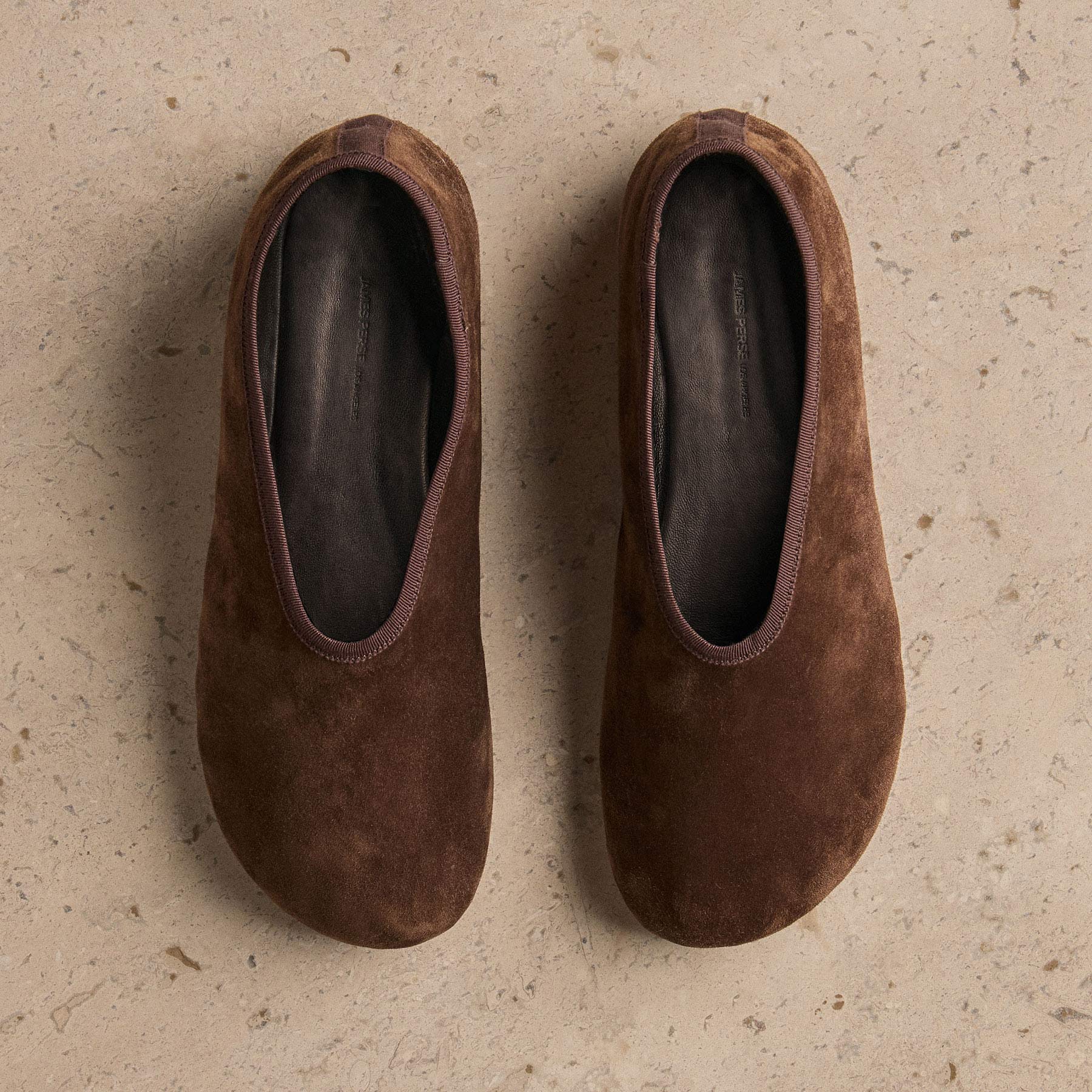 Women's Binded Suede Ballet Flat - Coffee Brown