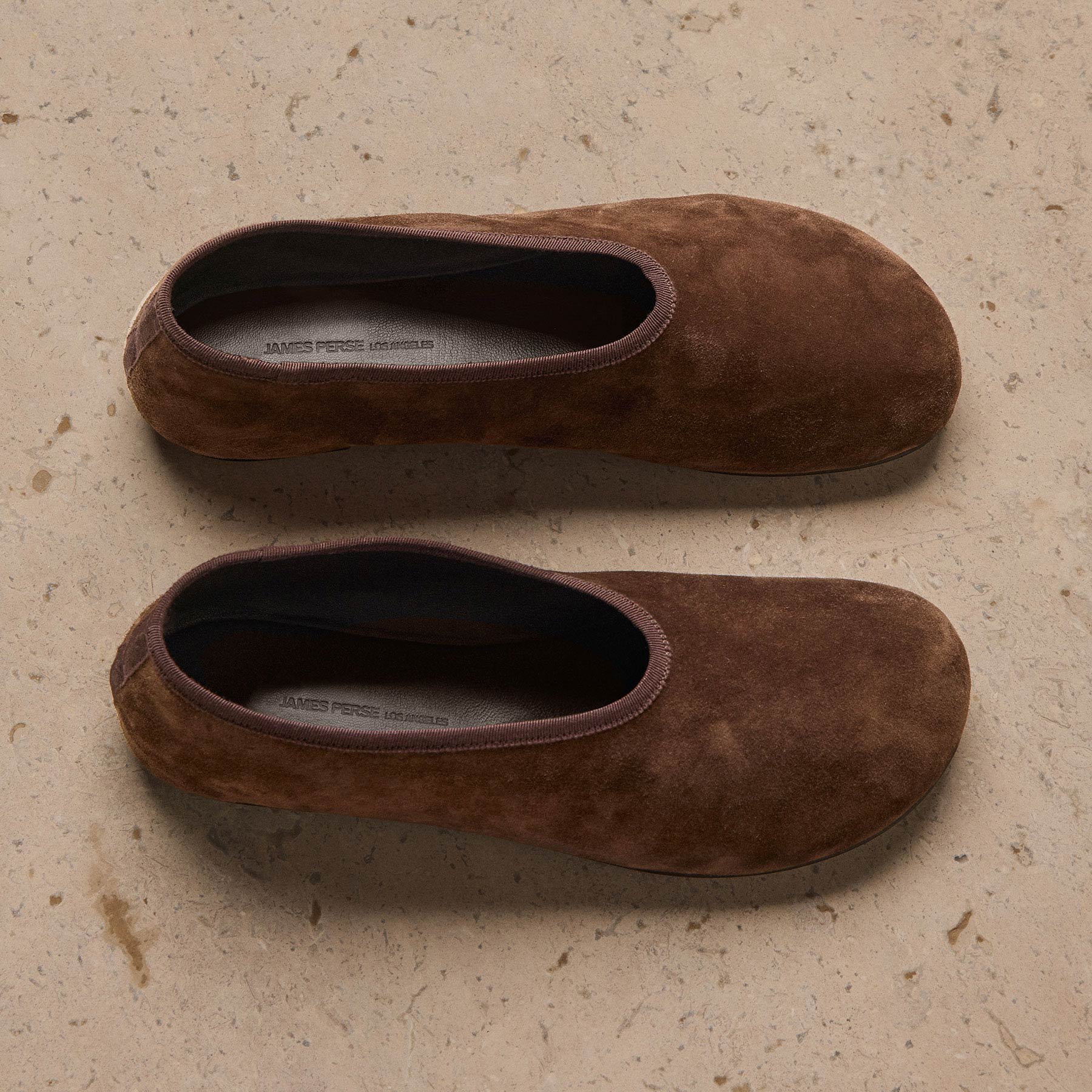Women's Binded Suede Ballet Flat - Coffee Brown