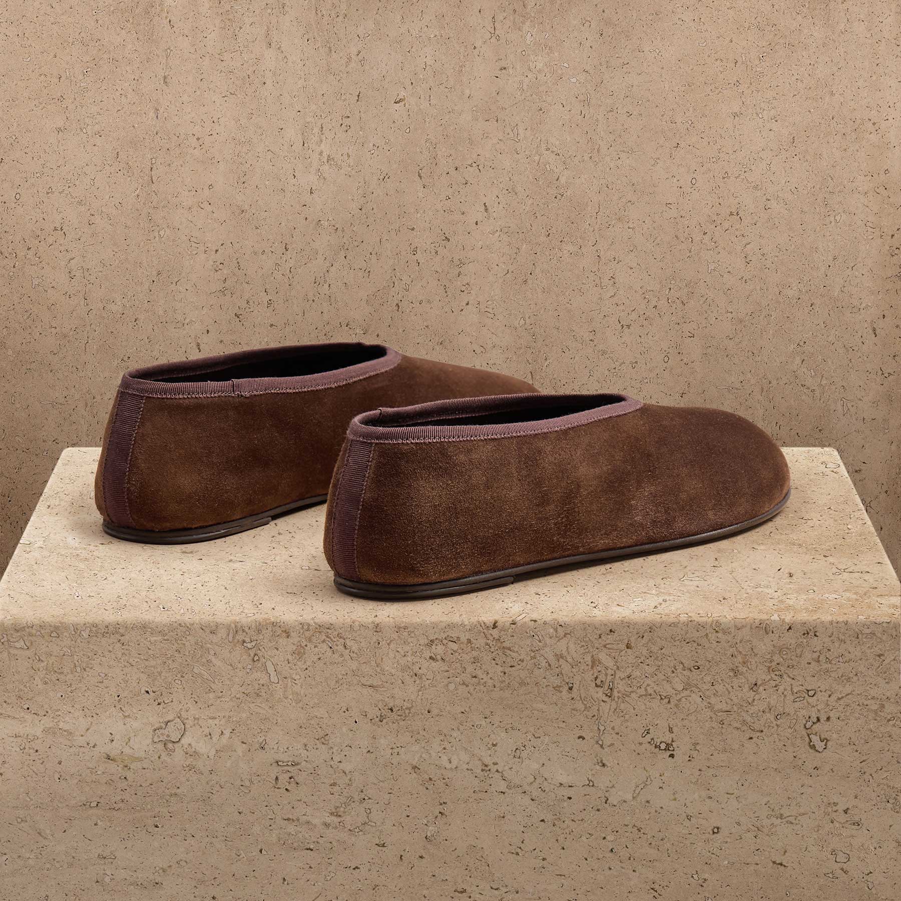 Women's Binded Suede Ballet Flat - Coffee Brown