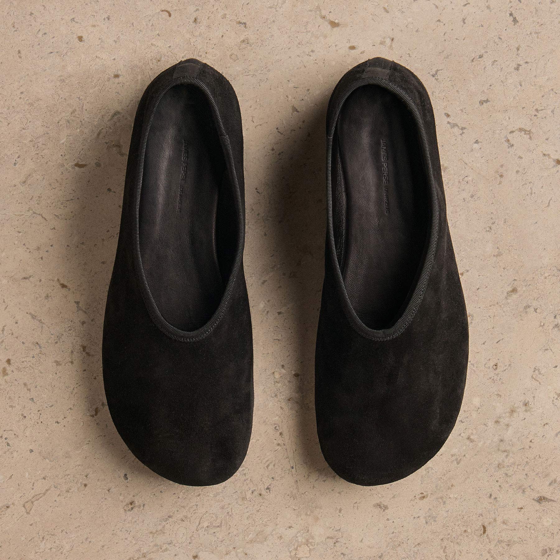 Women's Binded Suede Ballet Flat - Black