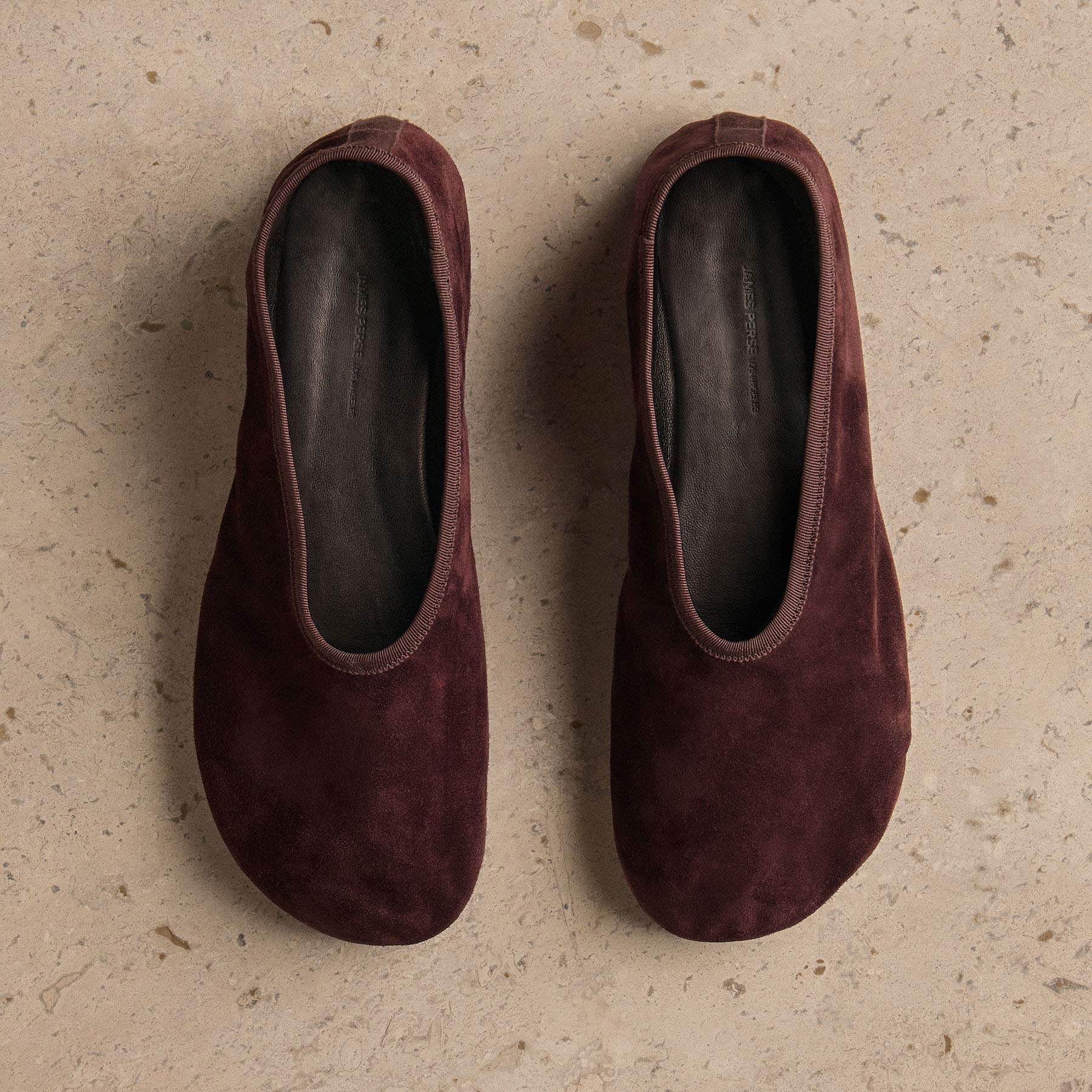Women's Binded Suede Ballet Flat - Deep Burgundy/Wine