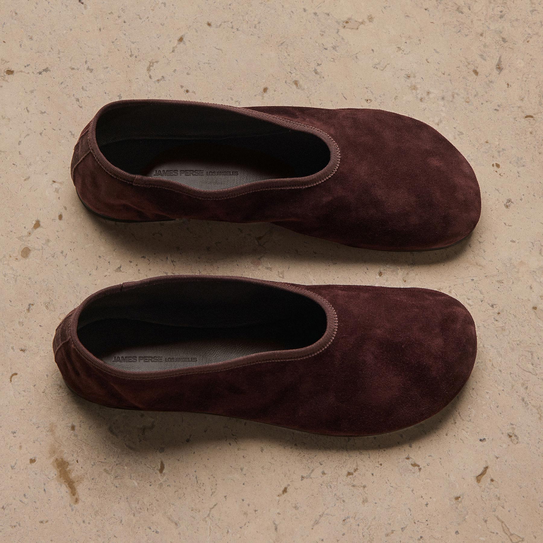 Women's Binded Suede Ballet Flat - Deep Burgundy/Wine