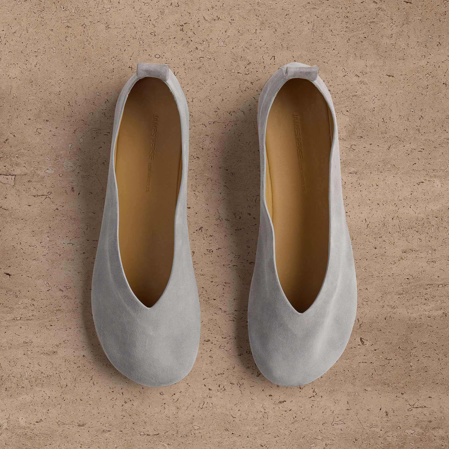 Women's Suede V Ballet Flat - Powder