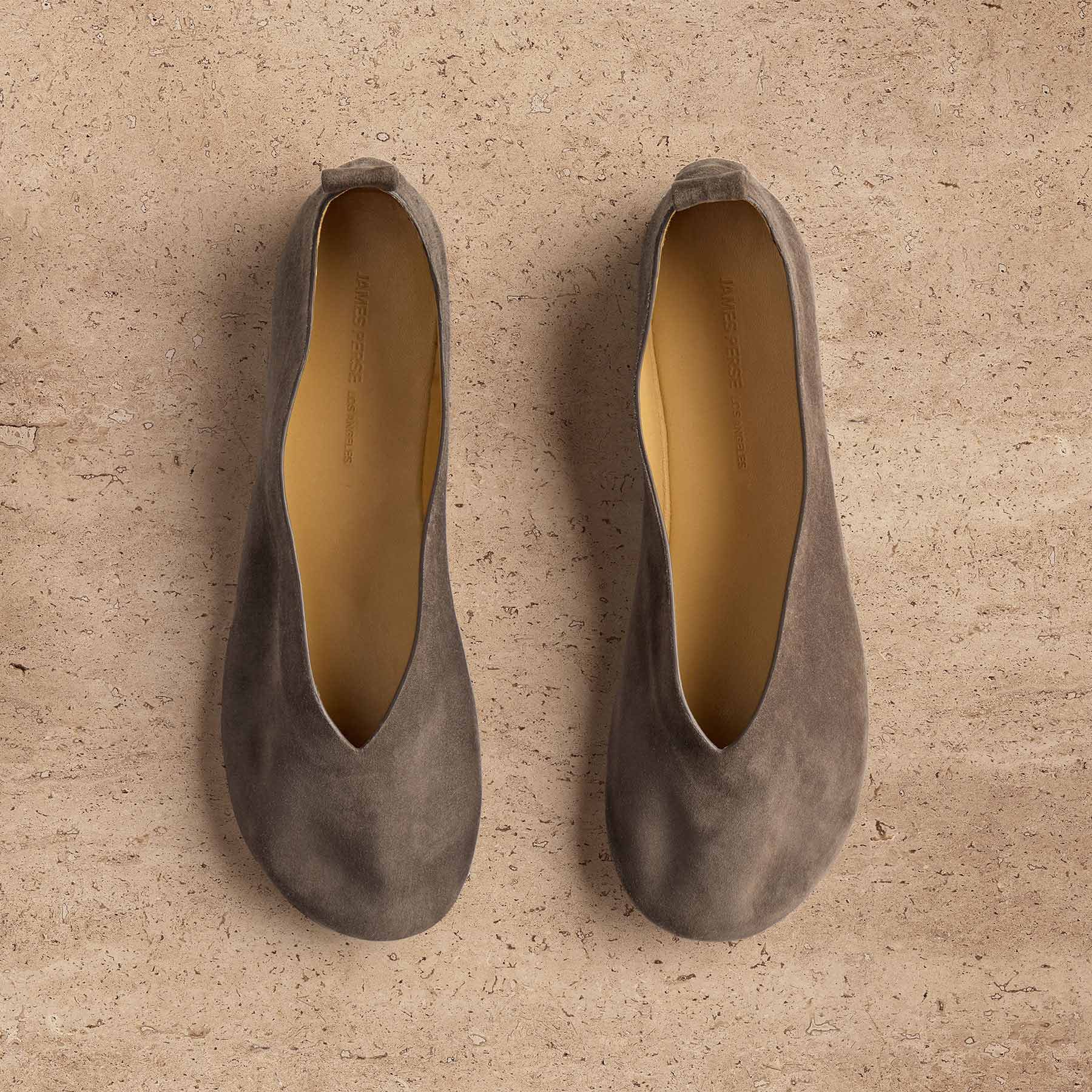 Women's Suede V Ballet Flat - Taupe Grey
