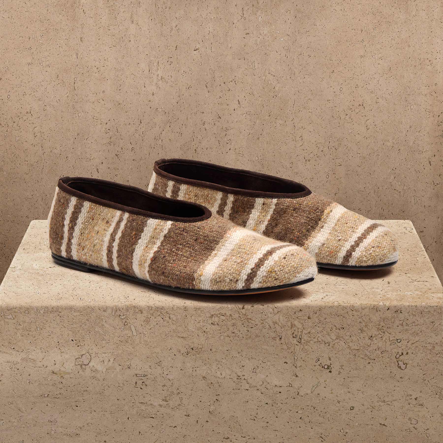 Women's Baja Stripe Flat - Beige Multi Stripe
