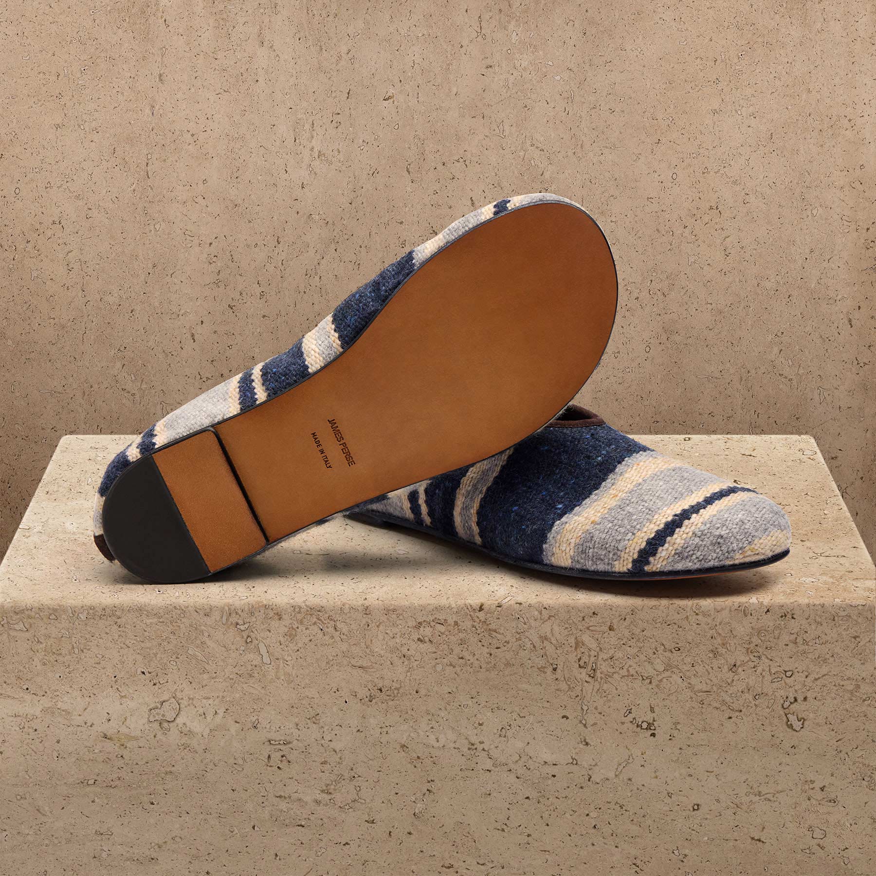 Women's Baja Stripe Flat - Navy Multi Stripe