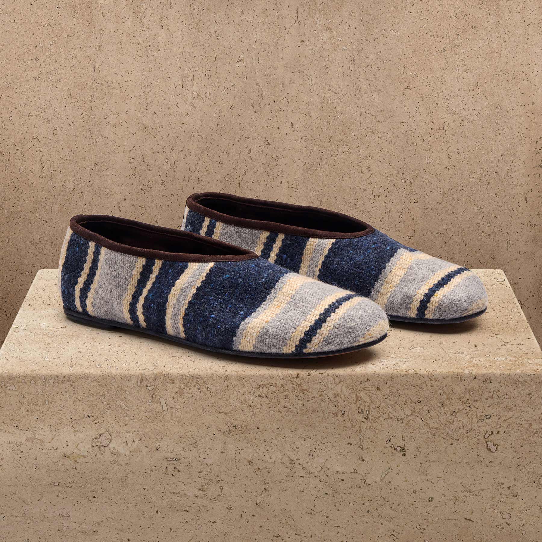 Women's Baja Stripe Flat - Navy Multi Stripe