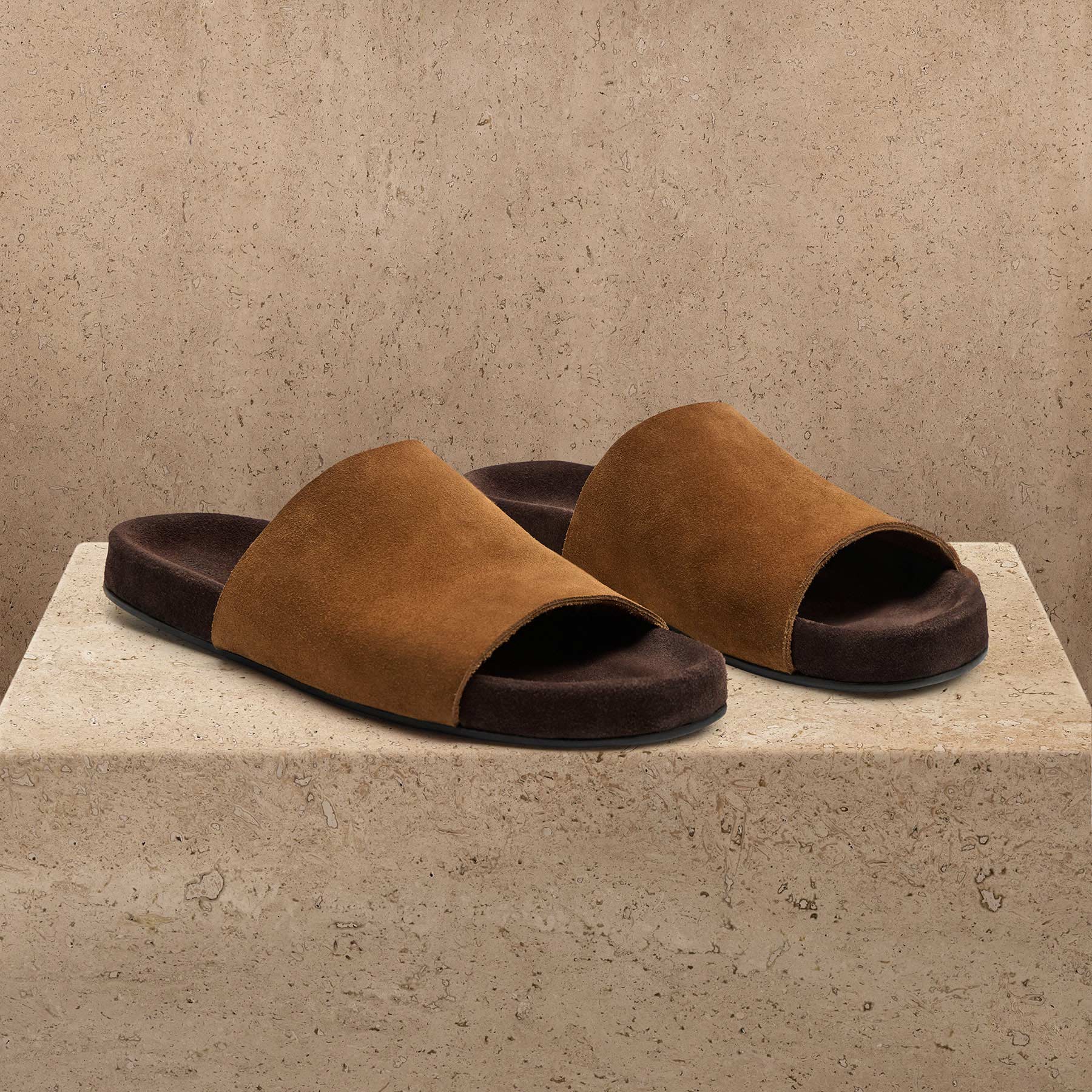 Women's Two Tone Suede Slide - Hazel/Ebony