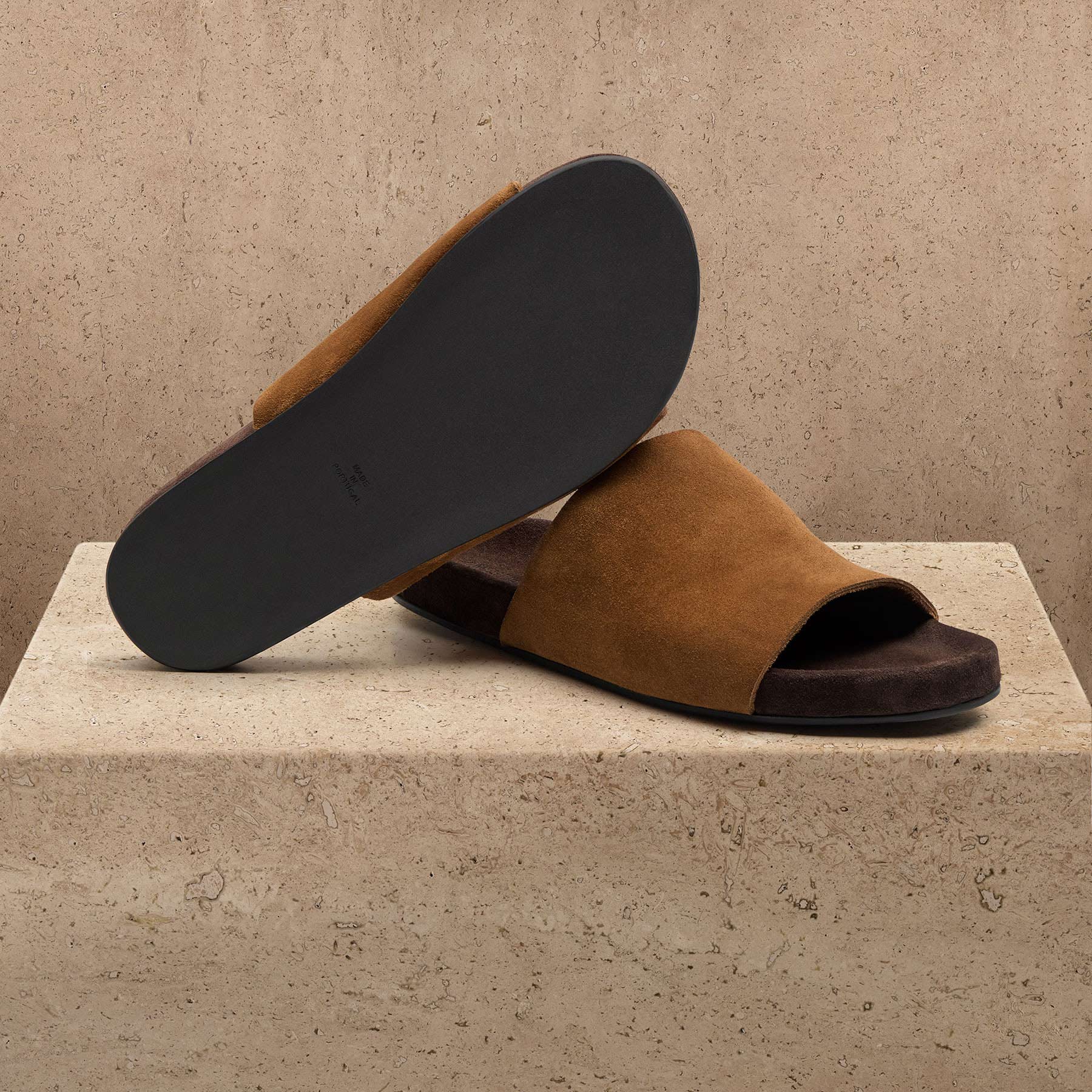 Women's Two Tone Suede Slide - Hazel/Ebony
