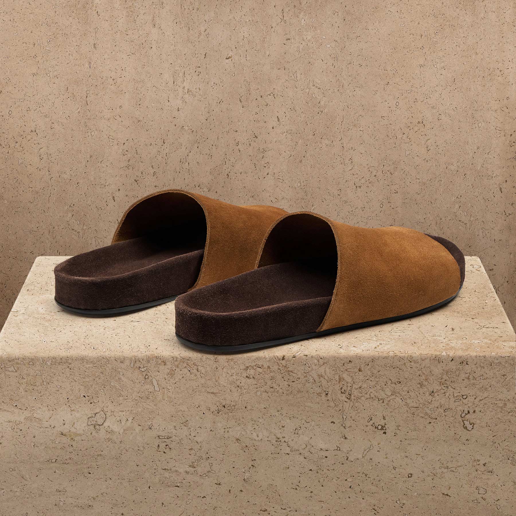 Women's Two Tone Suede Slide - Hazel/Ebony