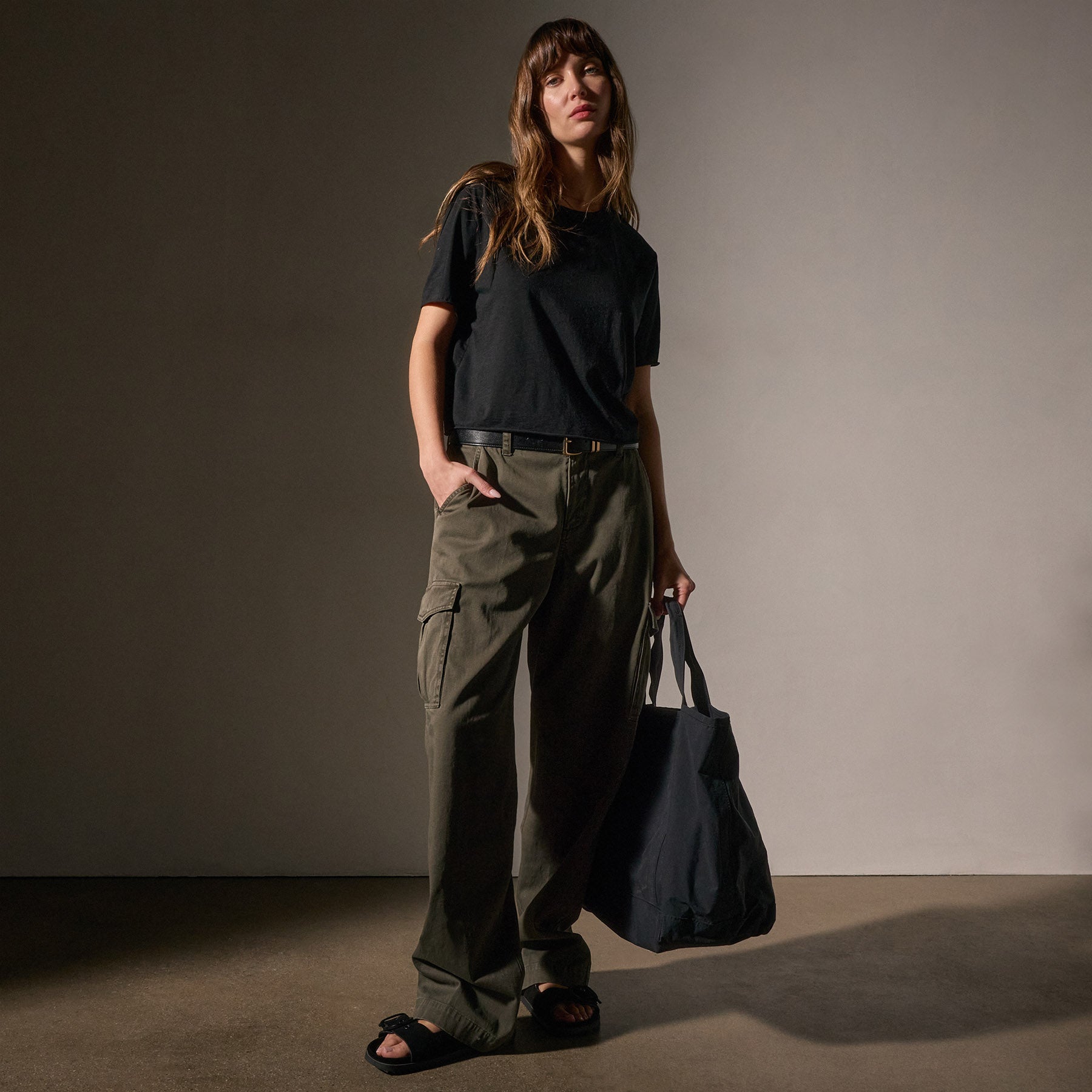 Small Matte Nylon Tote - Black