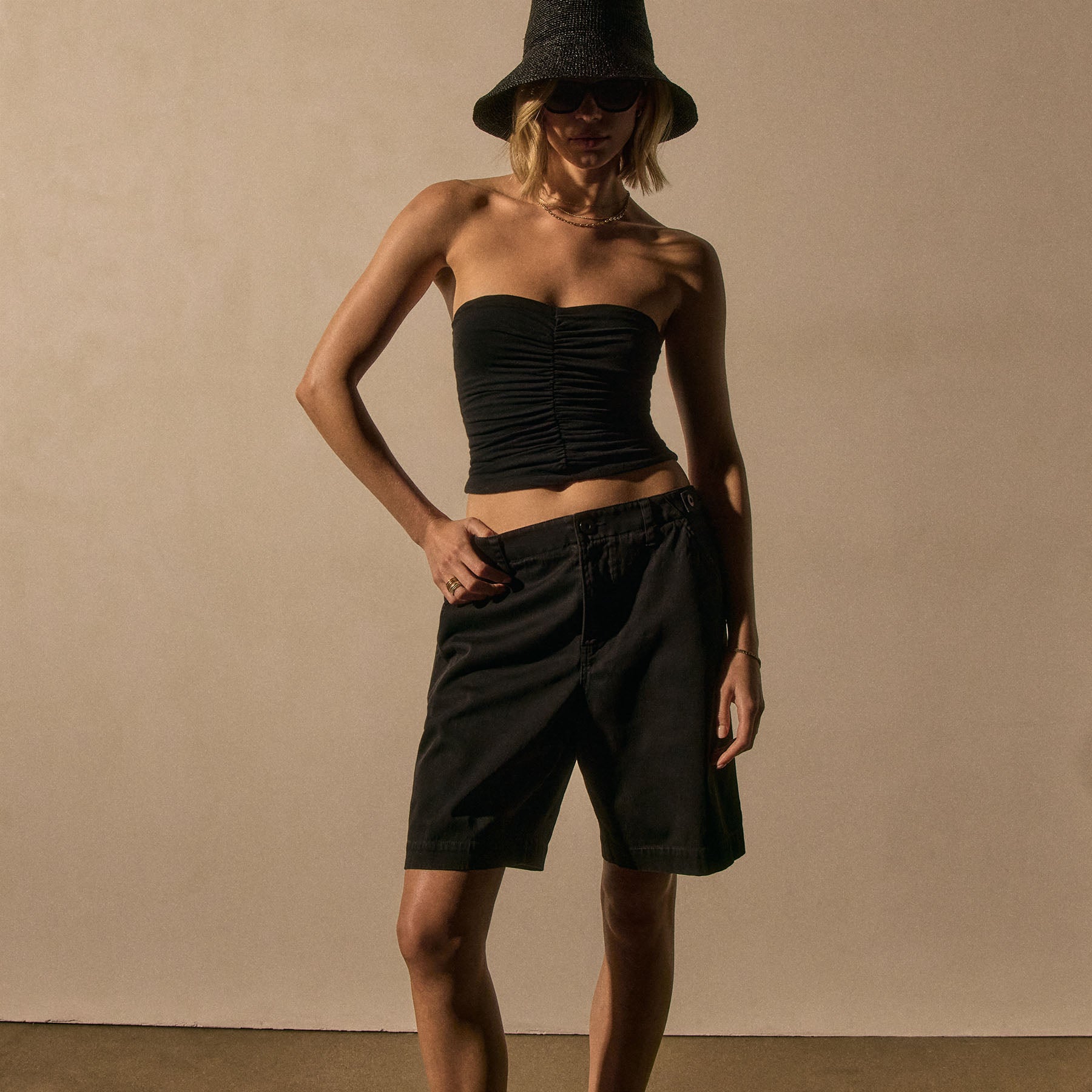 Cotton Long Short - Black Pigment