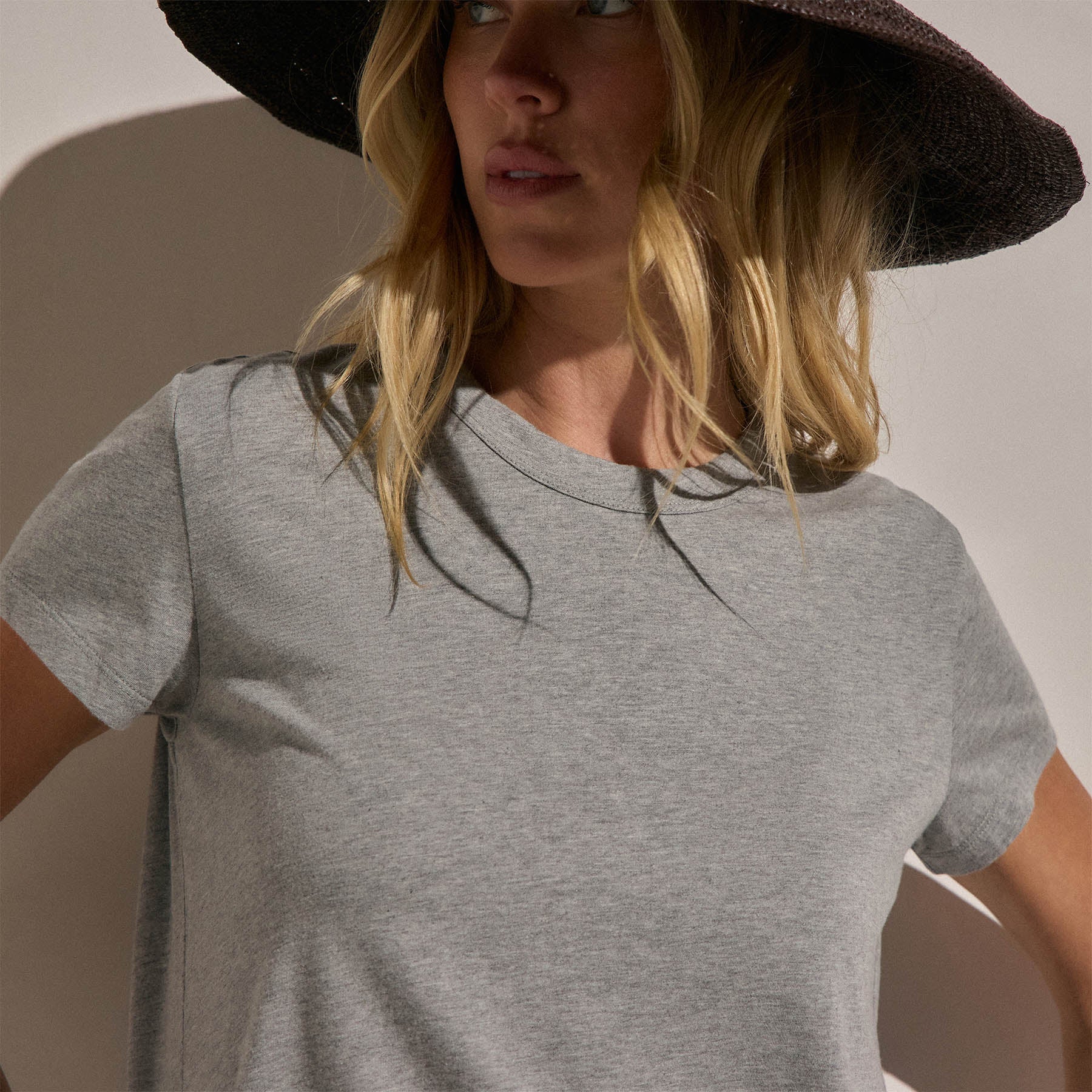 Brushed Elevated Jersey Short Sleeve Tee - Heather Grey