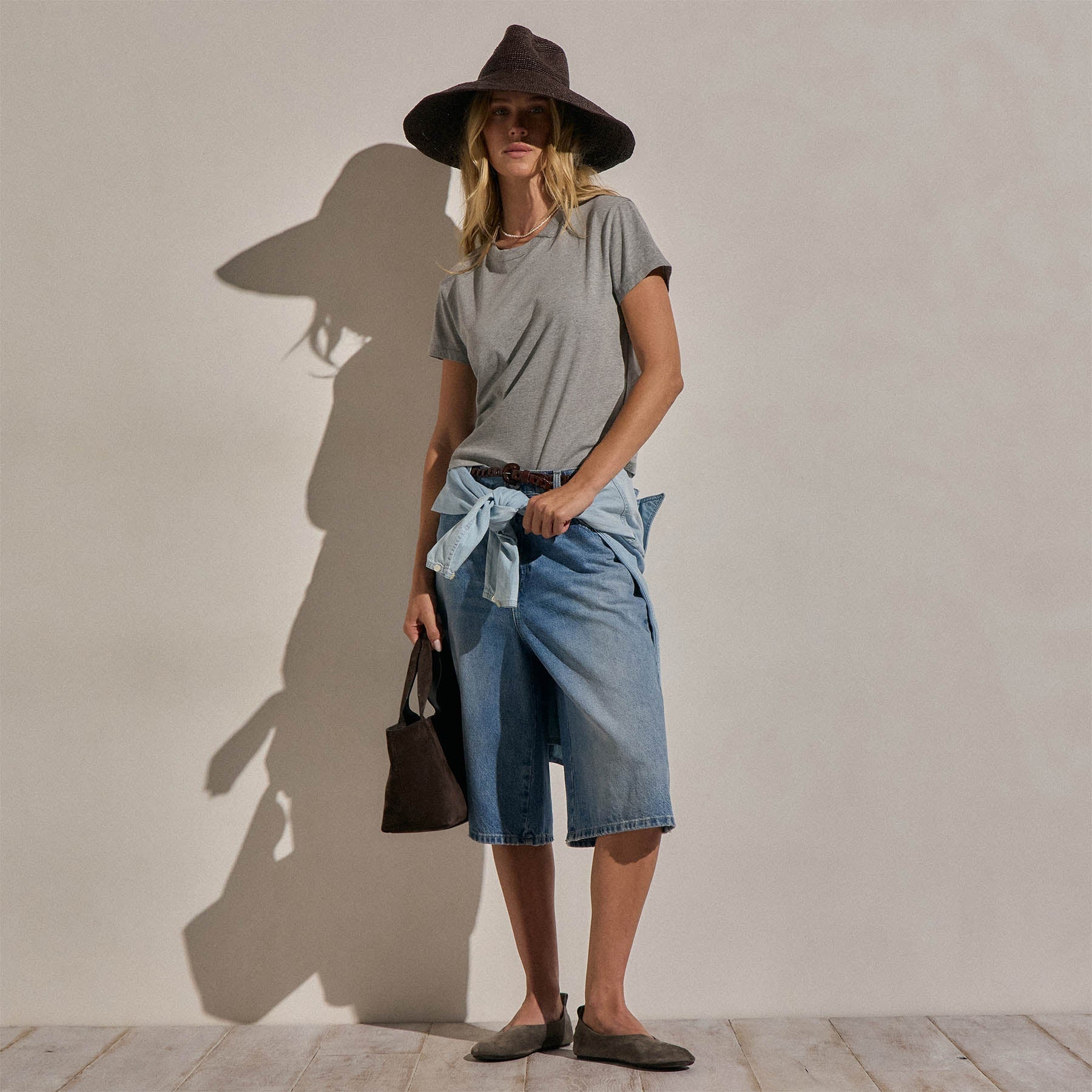 Brushed Elevated Jersey Short Sleeve Tee - Heather Grey