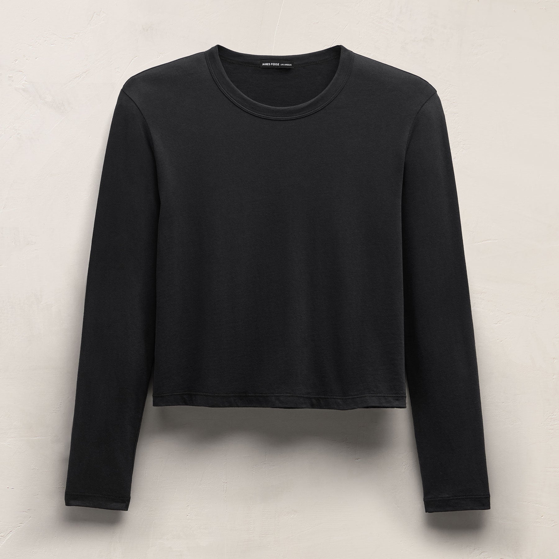 Brushed Elevated Jersey Long Sleeve Tee - Black