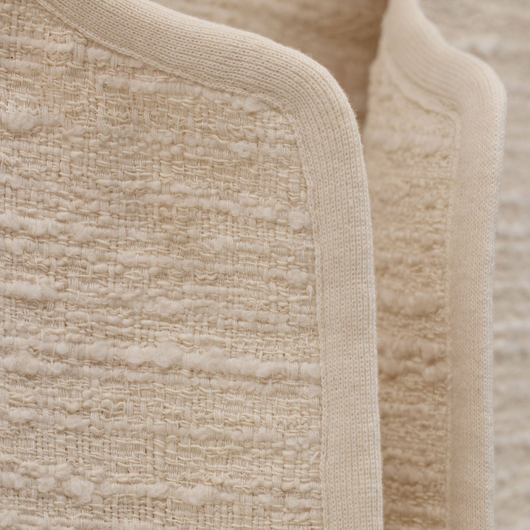 Cropped Boucle Open Jacket - Natural