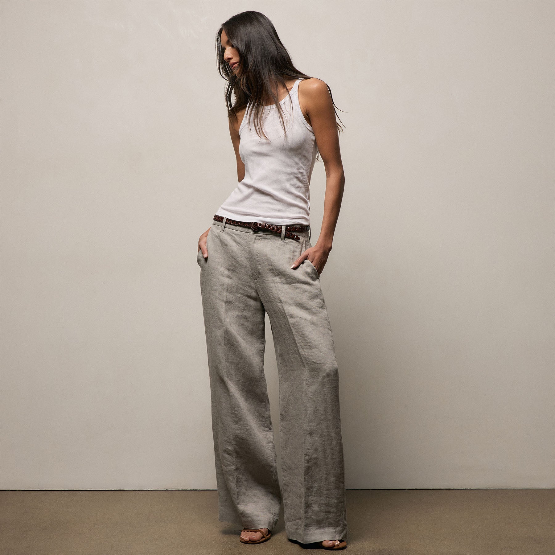 Playa Linen Trouser - Fog