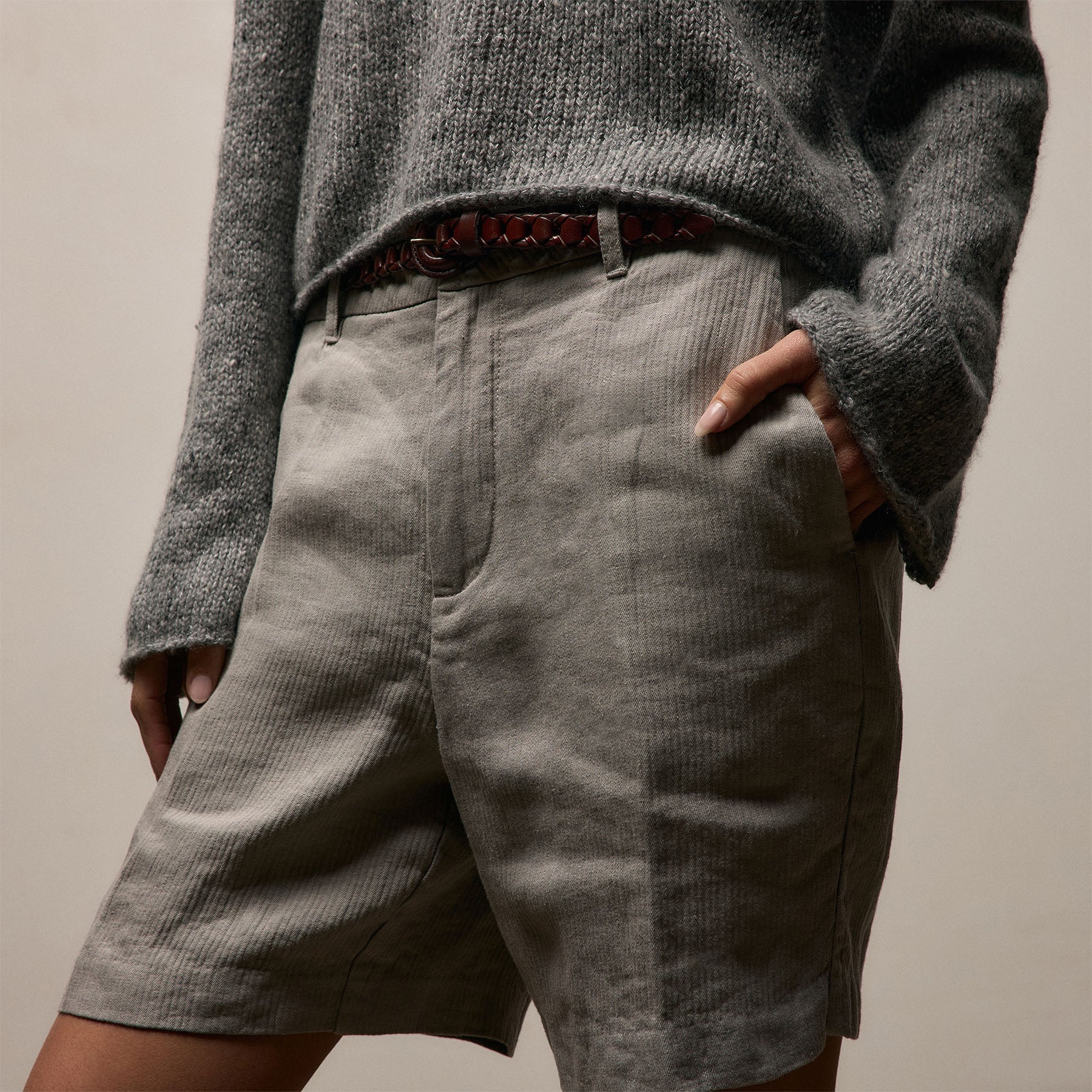 Playa Linen Bermuda Short - Fog