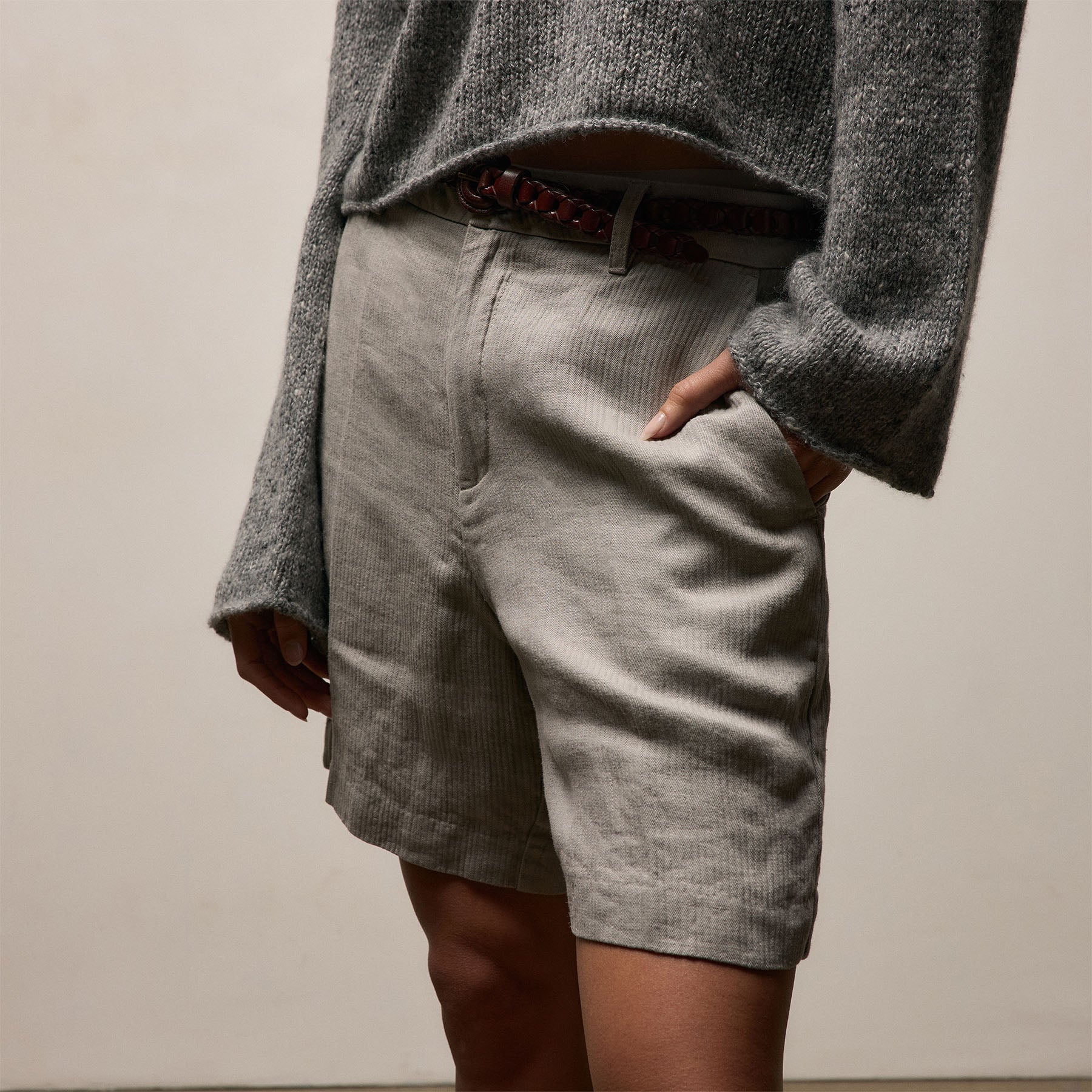 Playa Linen Bermuda Short - Fog