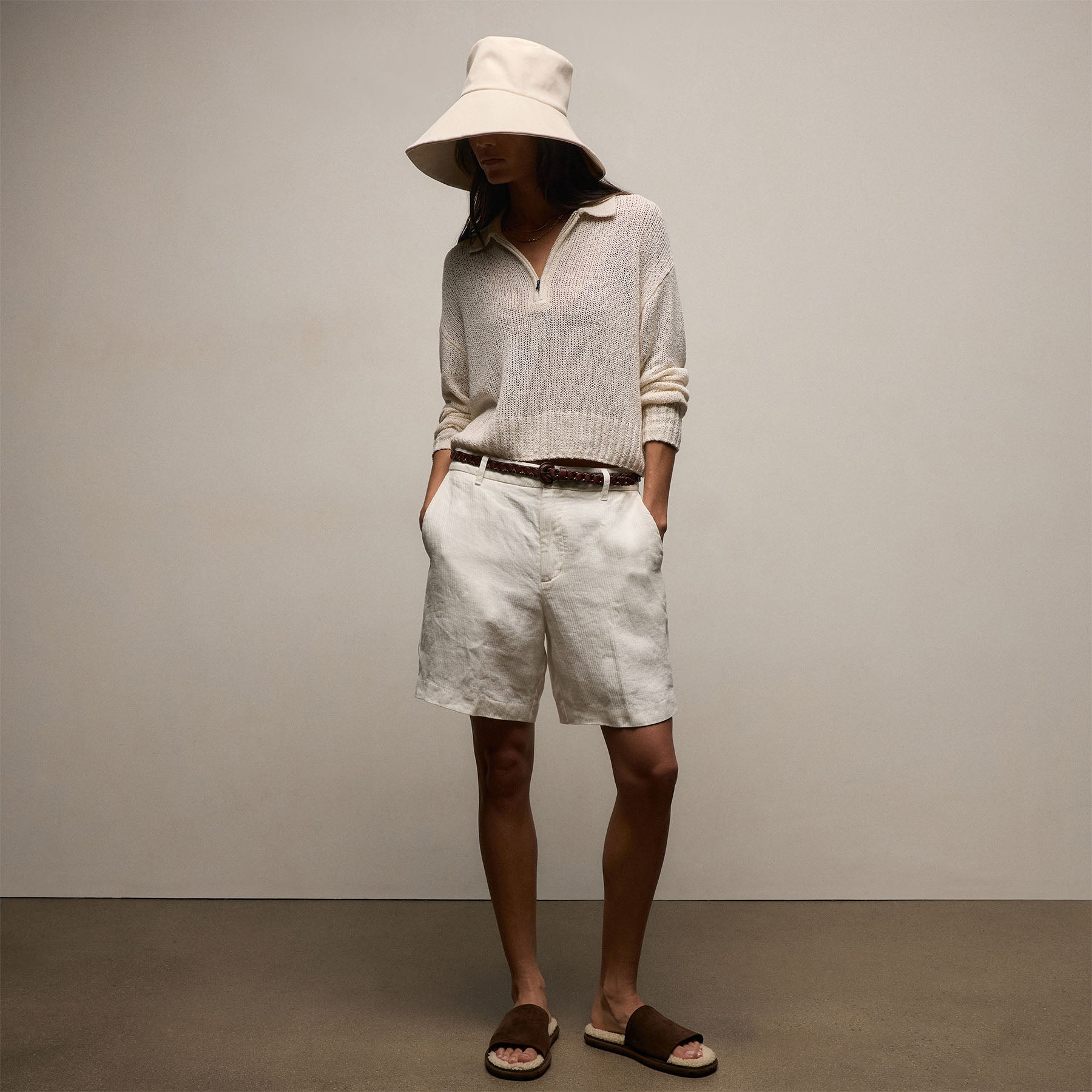 Playa Linen Bermuda Short - Off White