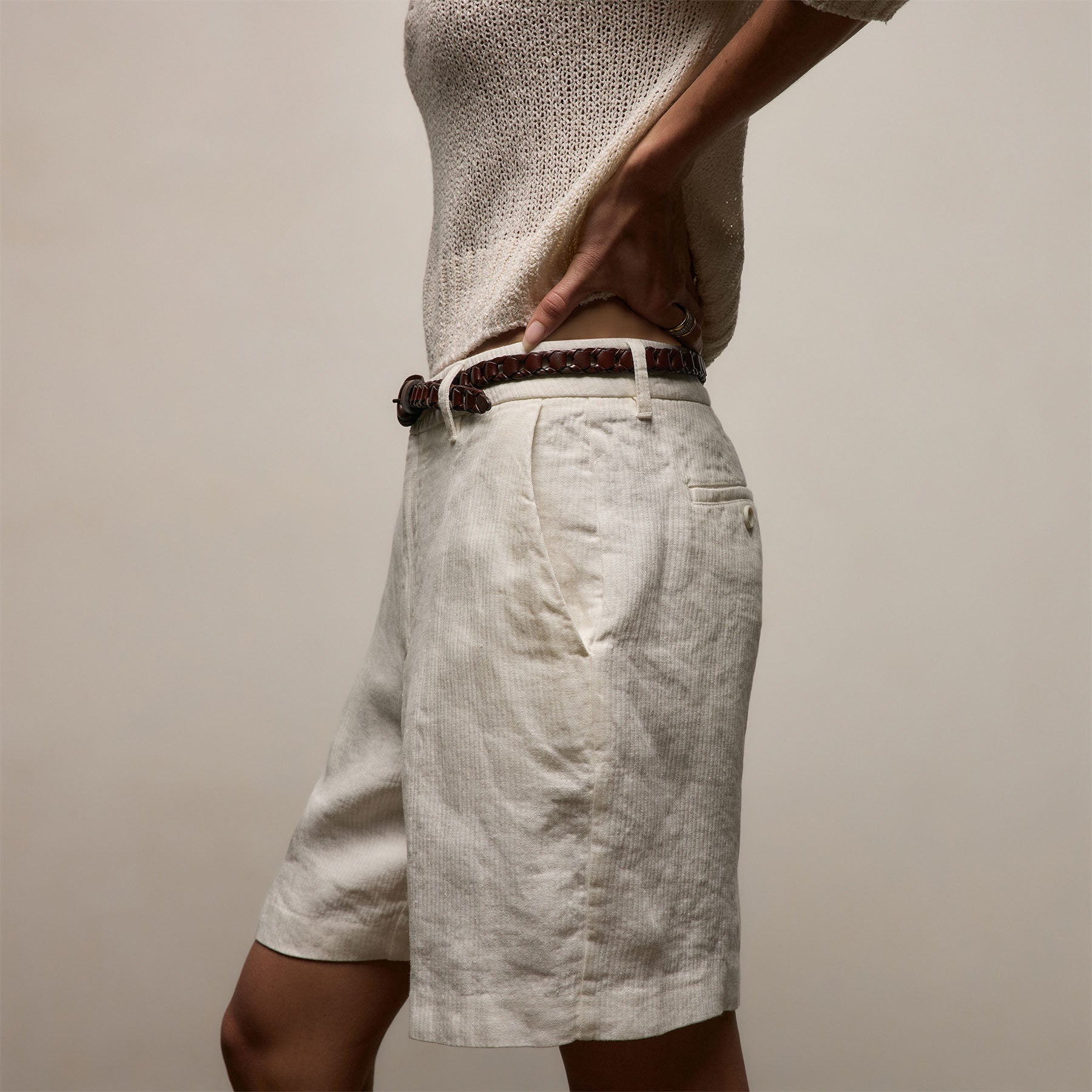 Playa Linen Bermuda Short - Off White