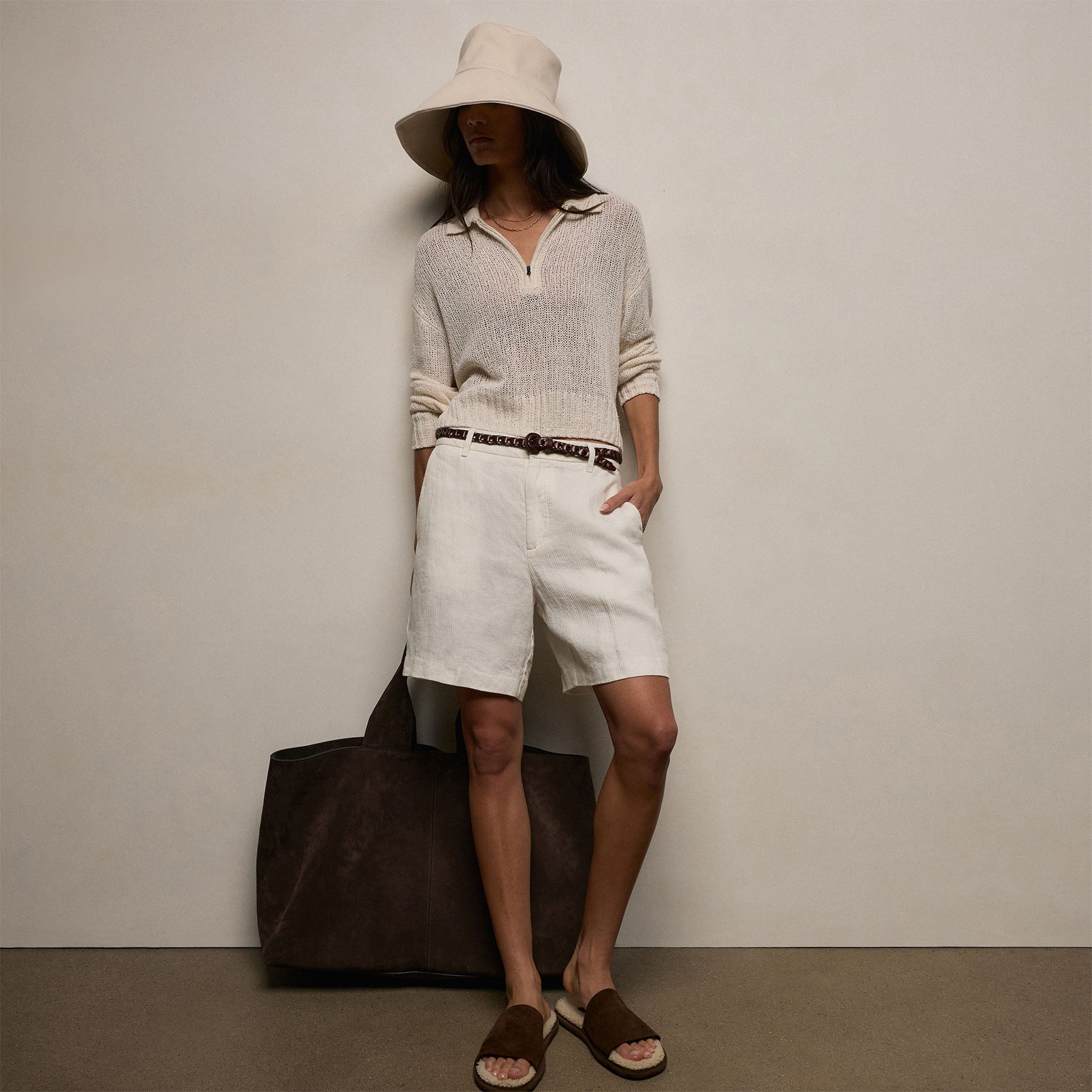Playa Linen Bermuda Short - Off White