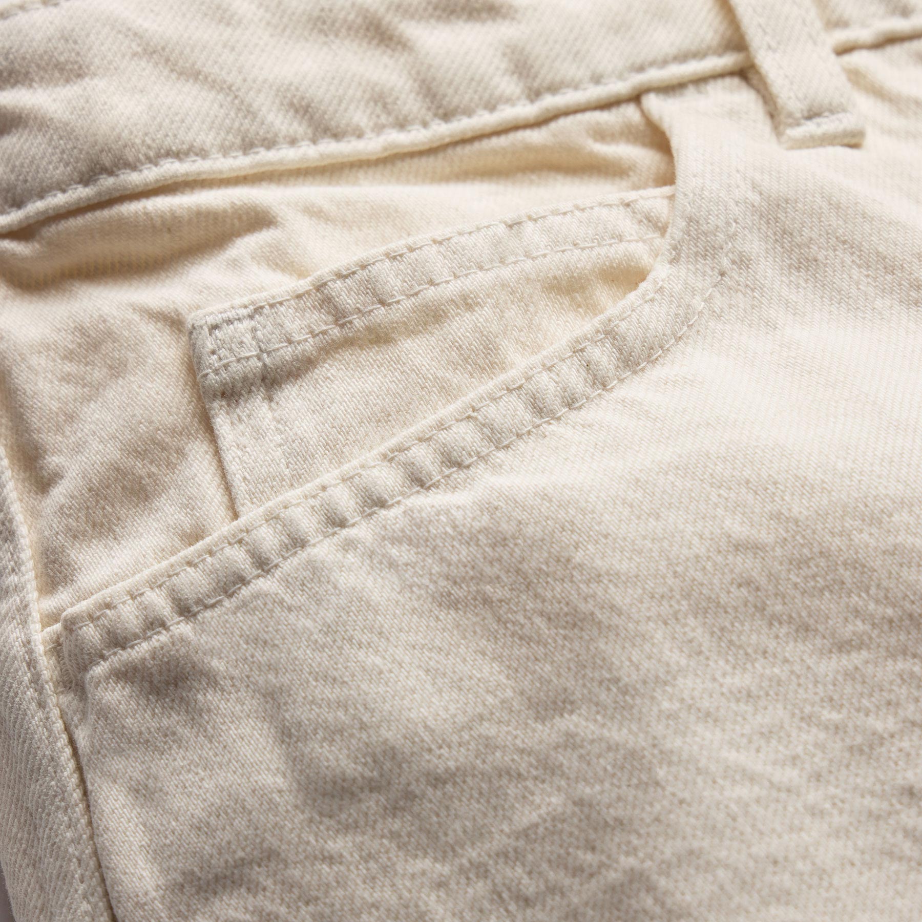 Relaxed Straight Cropped Jean - Ecru