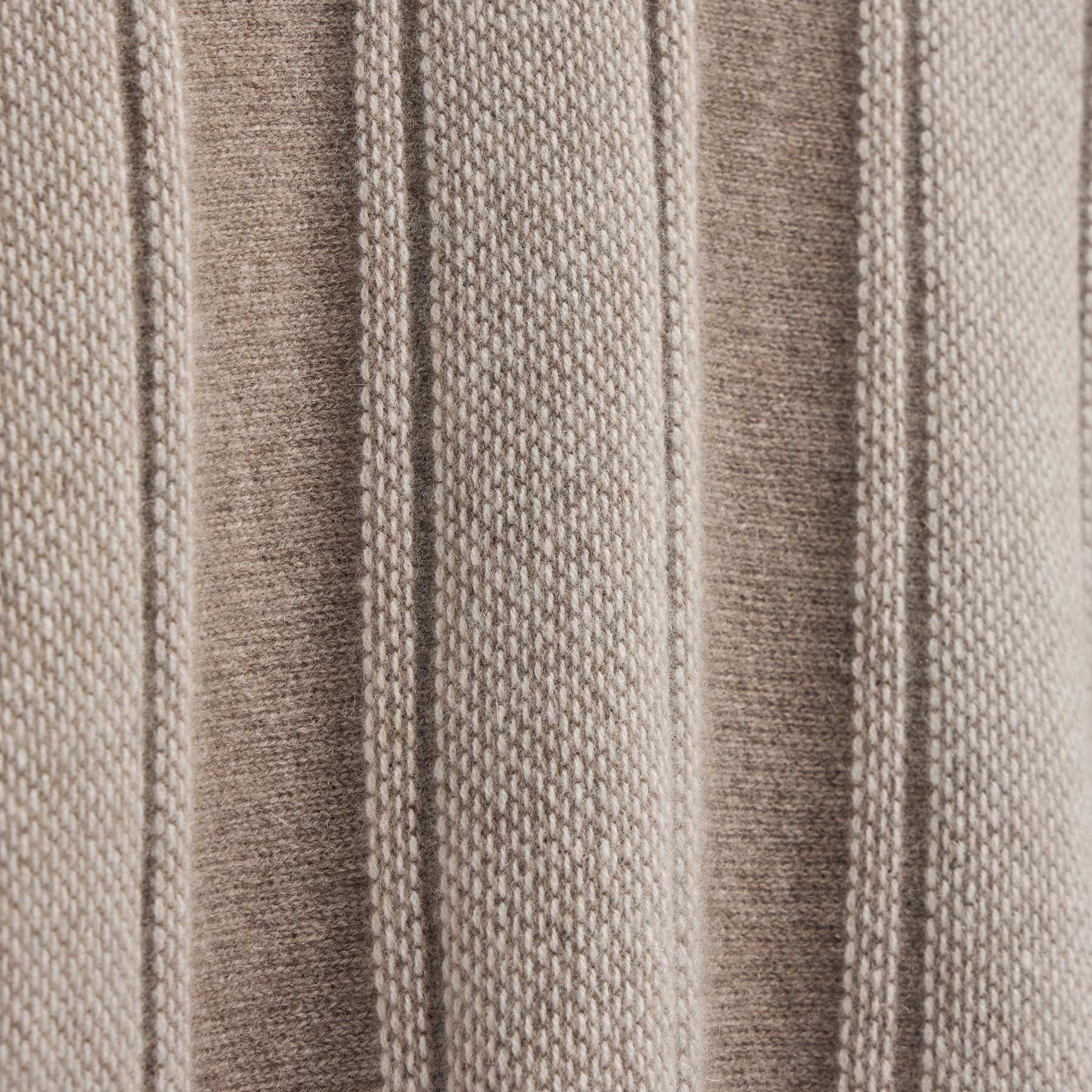 Baja Stripe Cashmere Poncho - Natural Stripe
