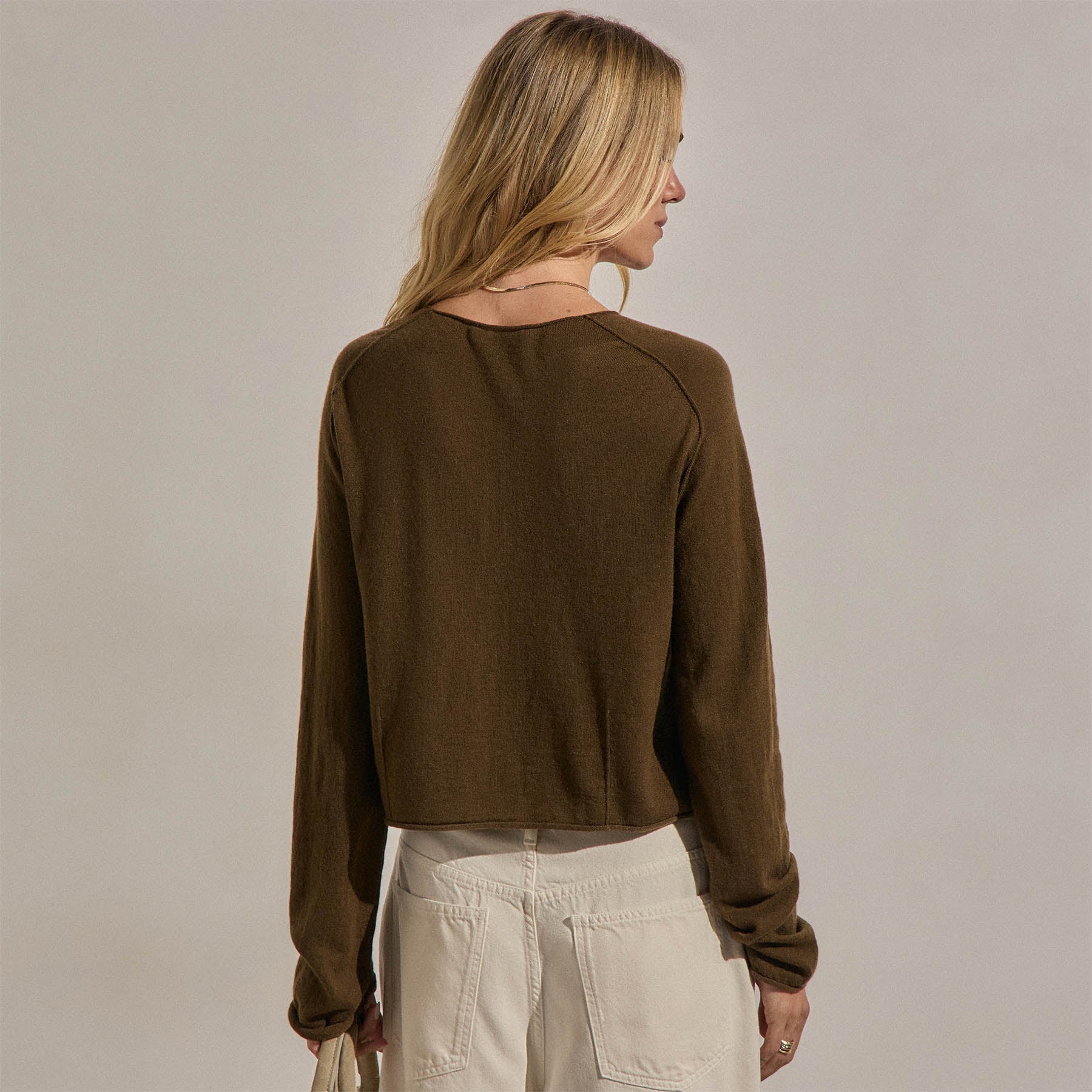 Cashmere Raglan Cardigan - Cocoa