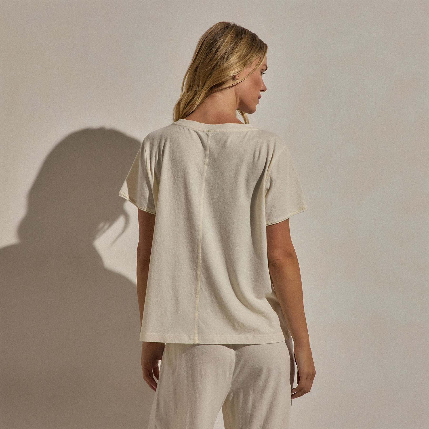 Cotton Linen Lounge Tee - Ecru