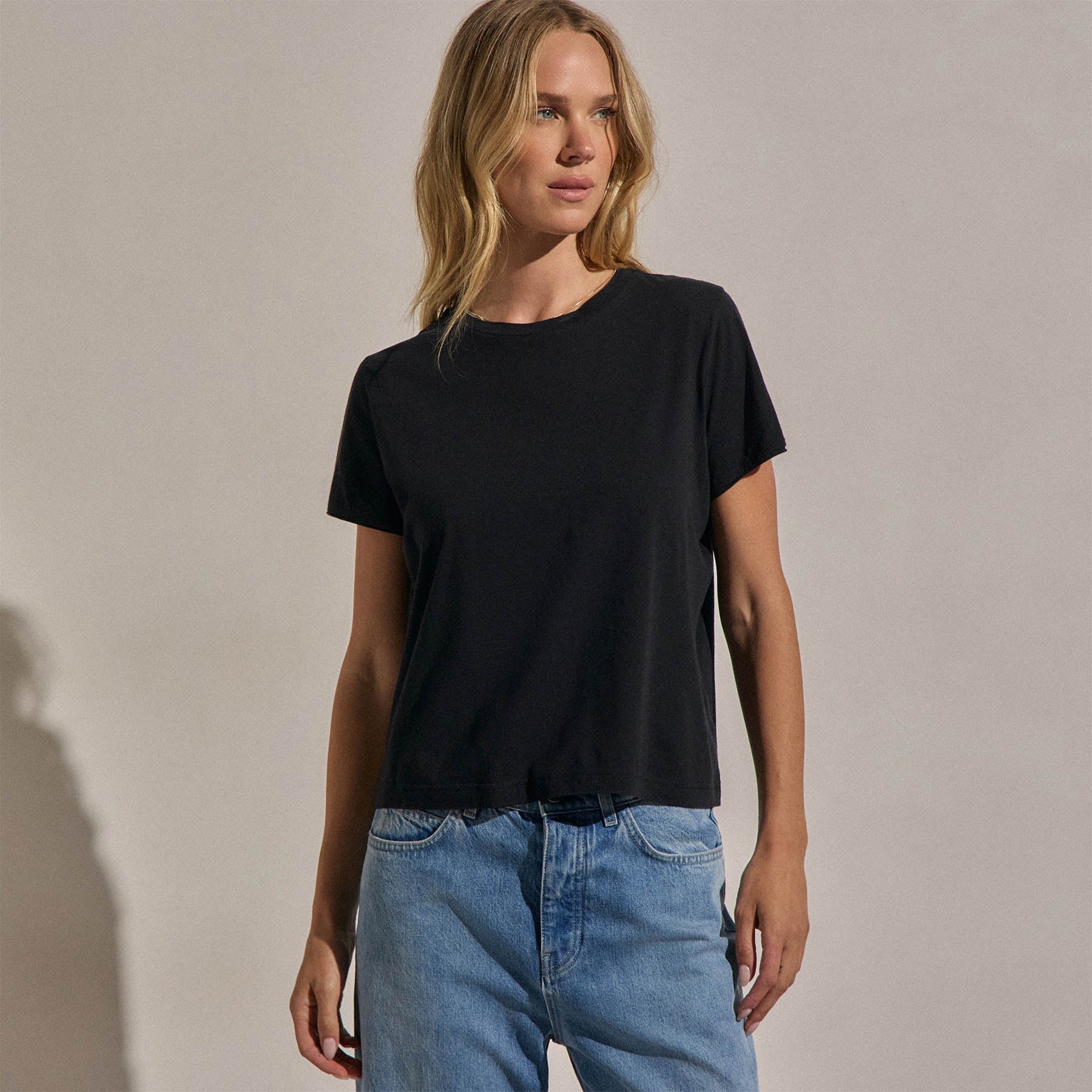 Cotton Cashmere Tee - Black