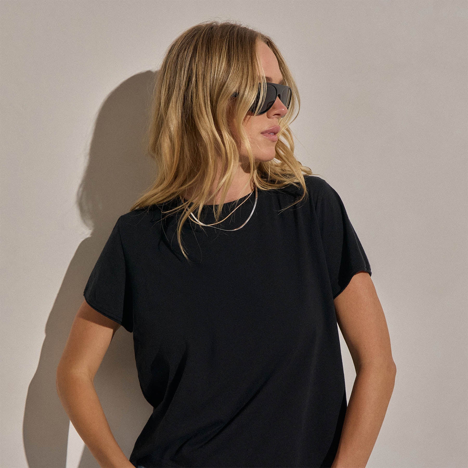 Cotton Cashmere Tee - Black