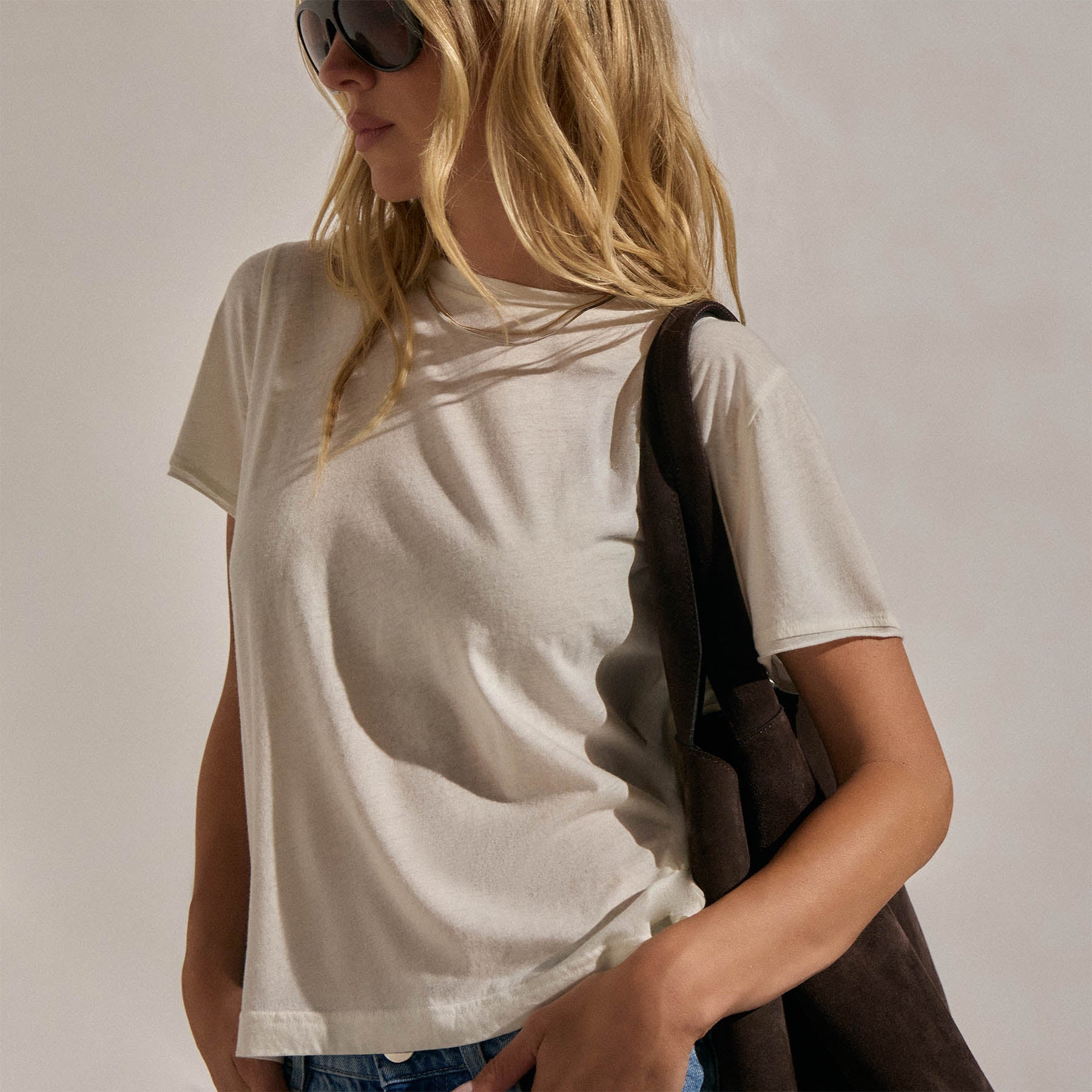 Cotton Cashmere Tee - Off White