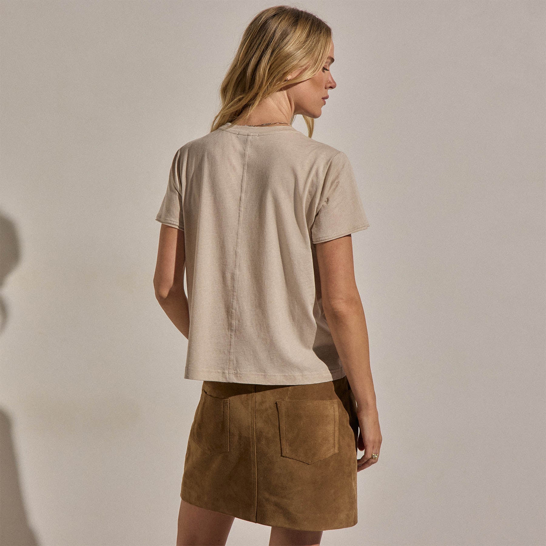 Cotton Cashmere Tee - Stone