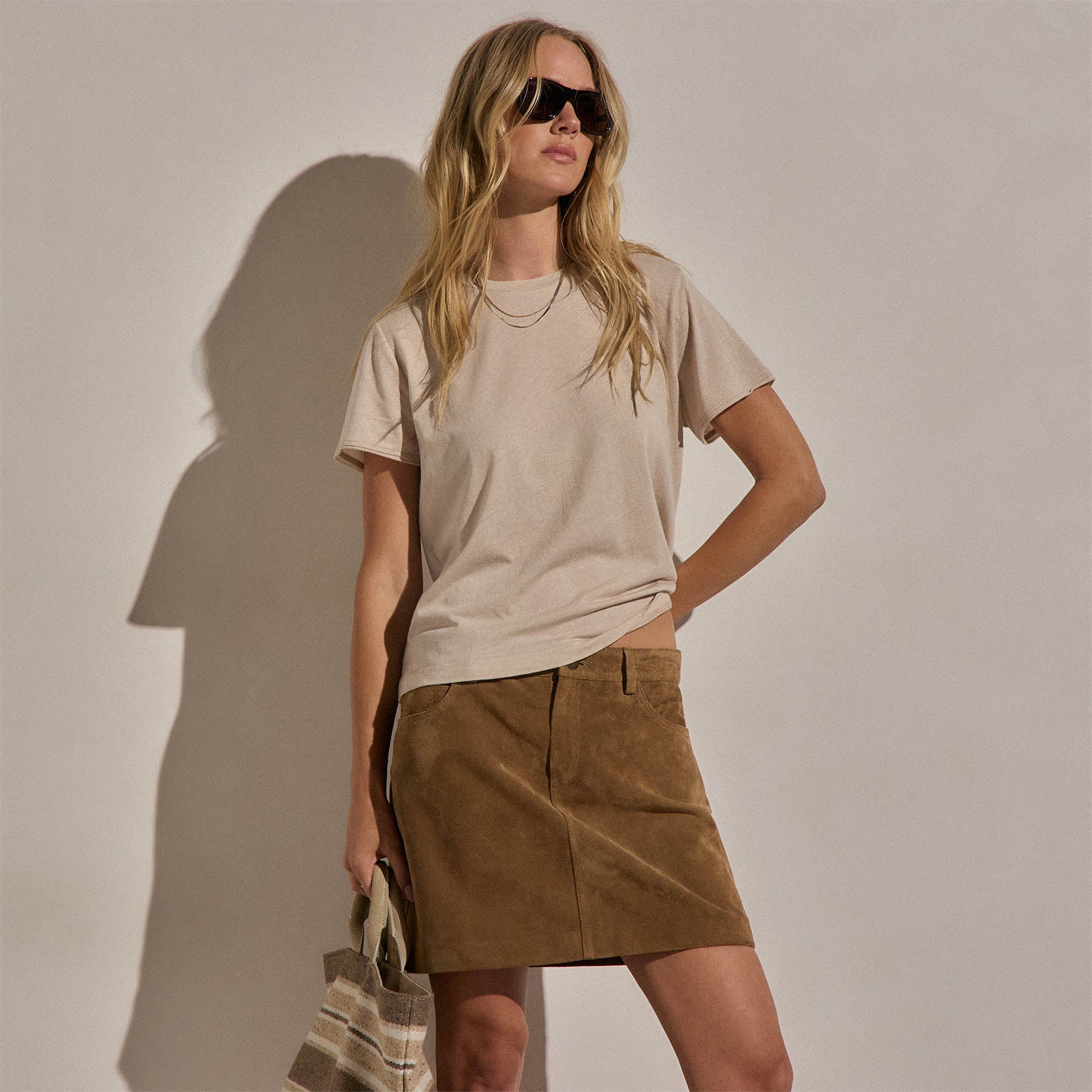 Cotton Cashmere Tee - Stone