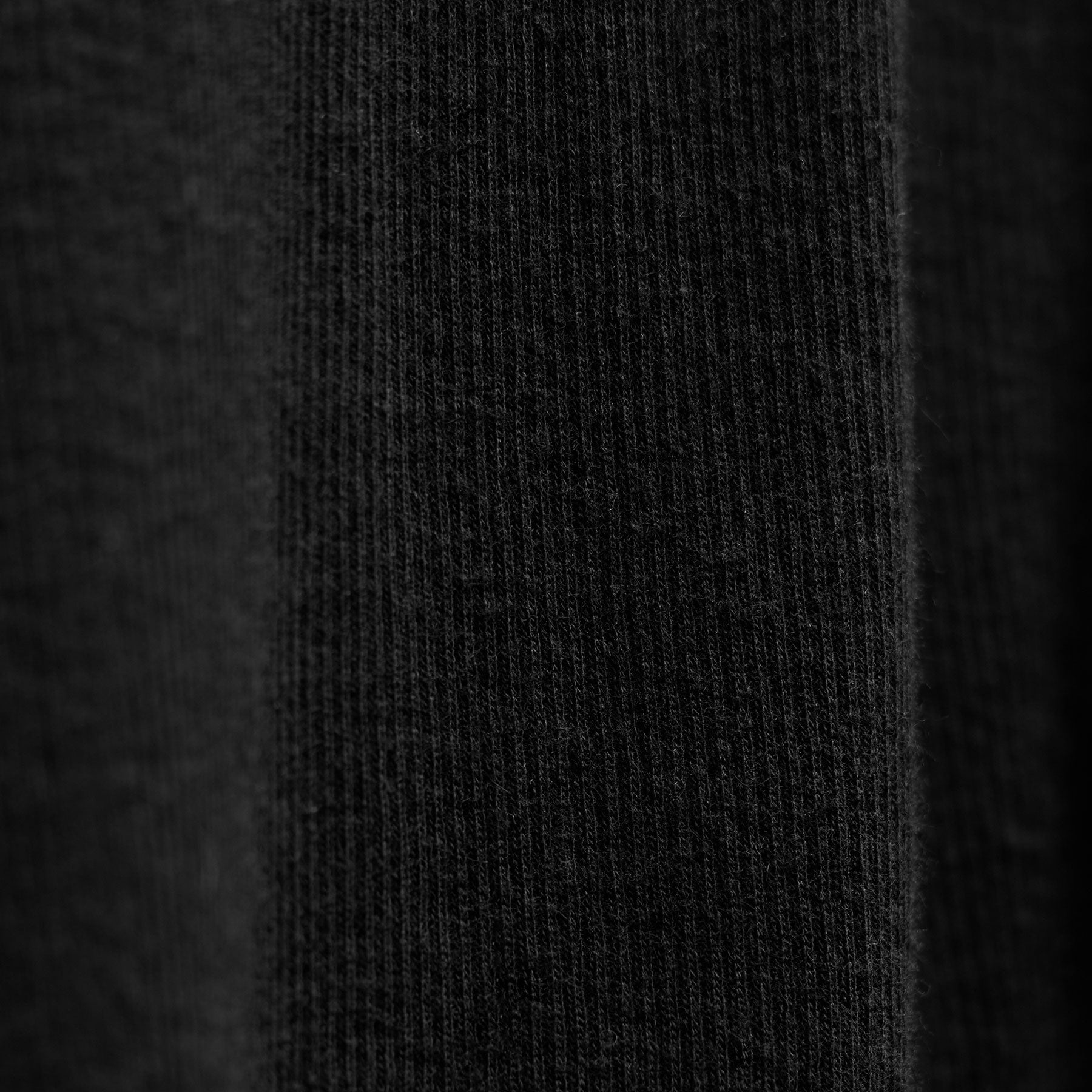 Cotton Cashmere Rib Keyhole Top - Black