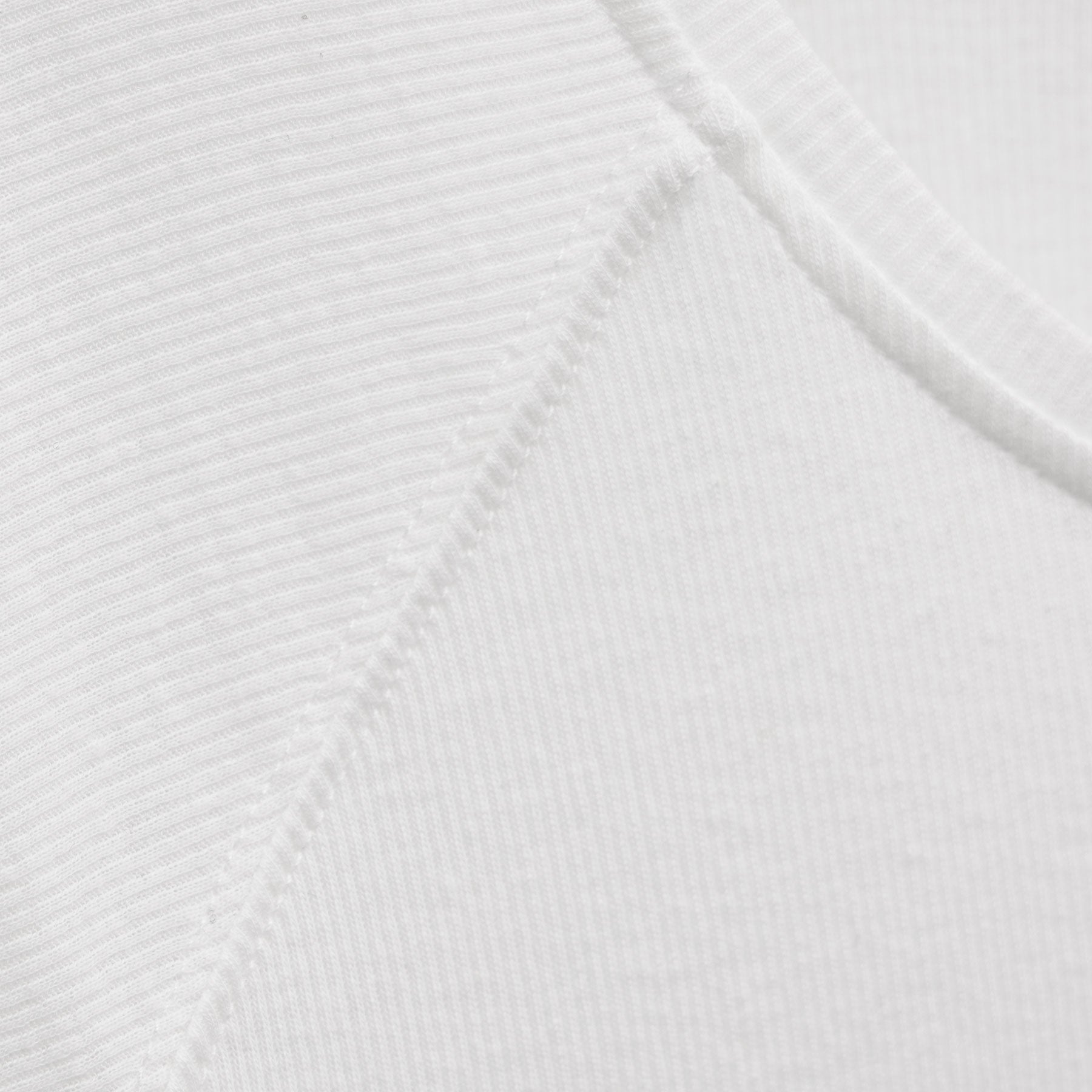 Cotton Cashmere Ribbed Raglan Tee - White