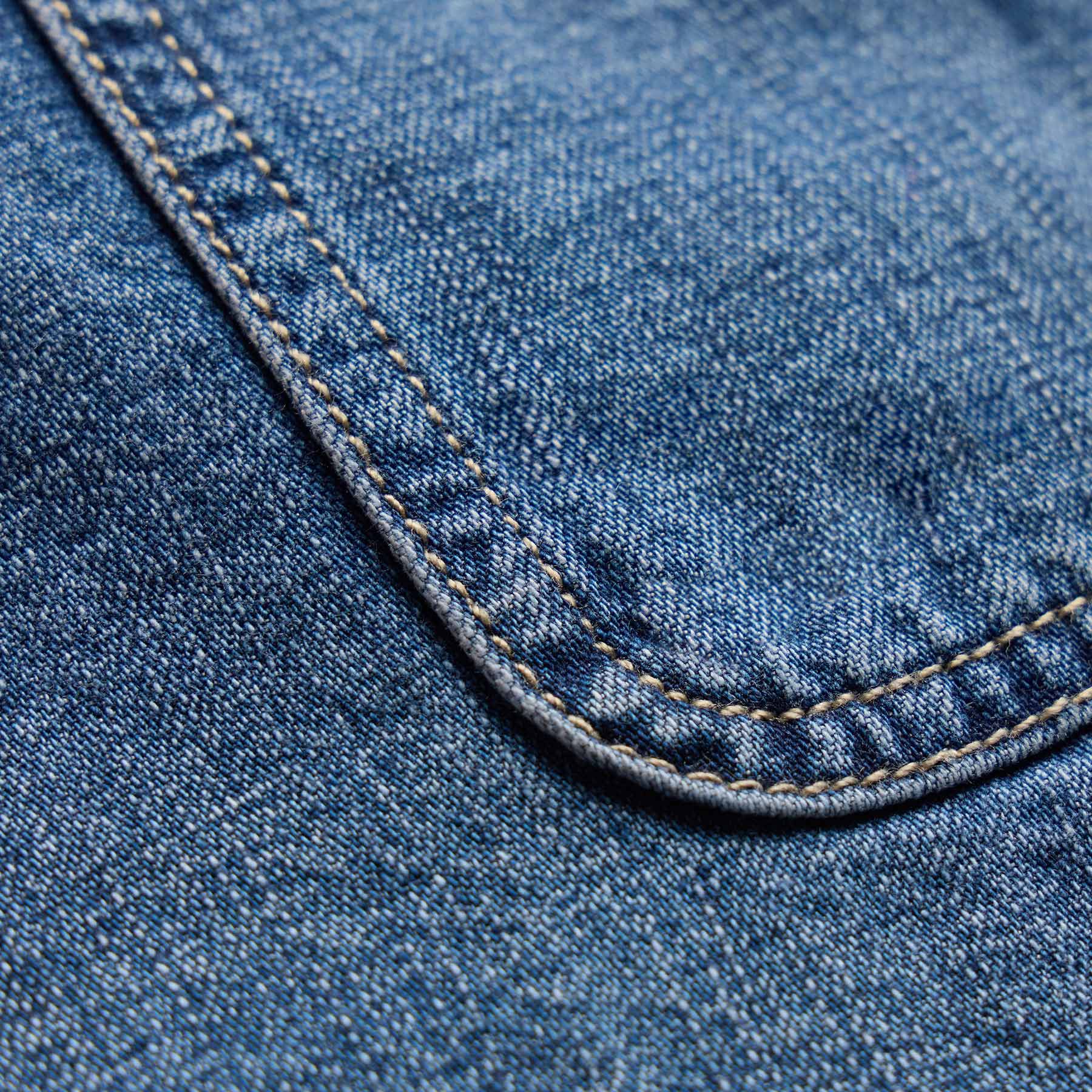 Drawstring Denim Mini Skirt - Blue Wash