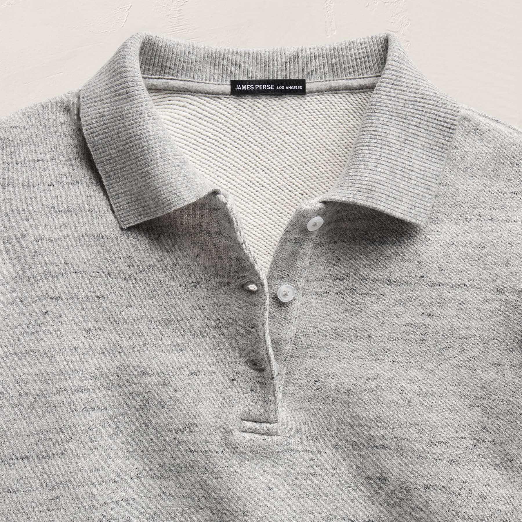 French Terry Henley Pullover - Heather Grey