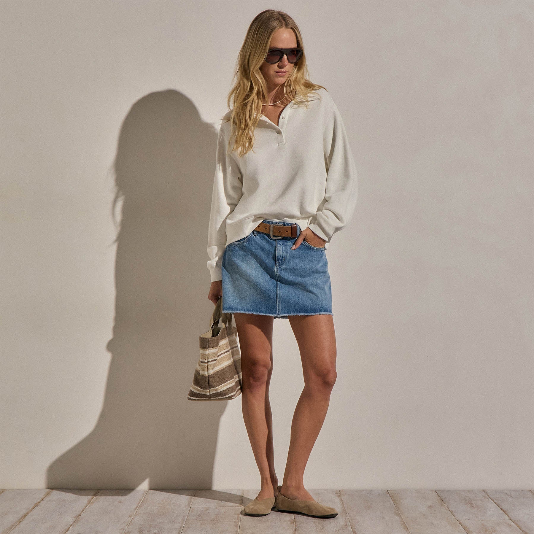 French Terry Henley Pullover - Off White