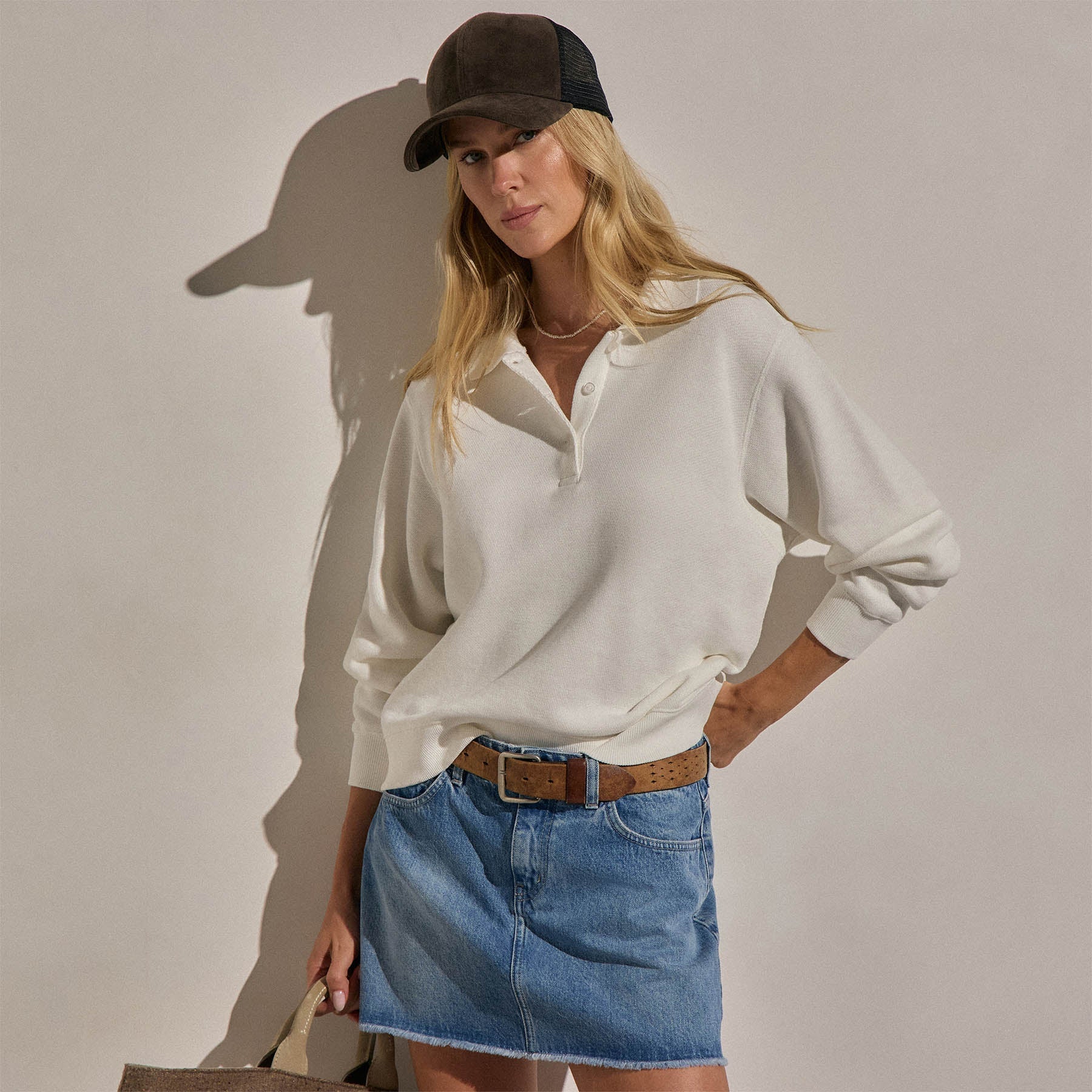 French Terry Henley Pullover - Off White
