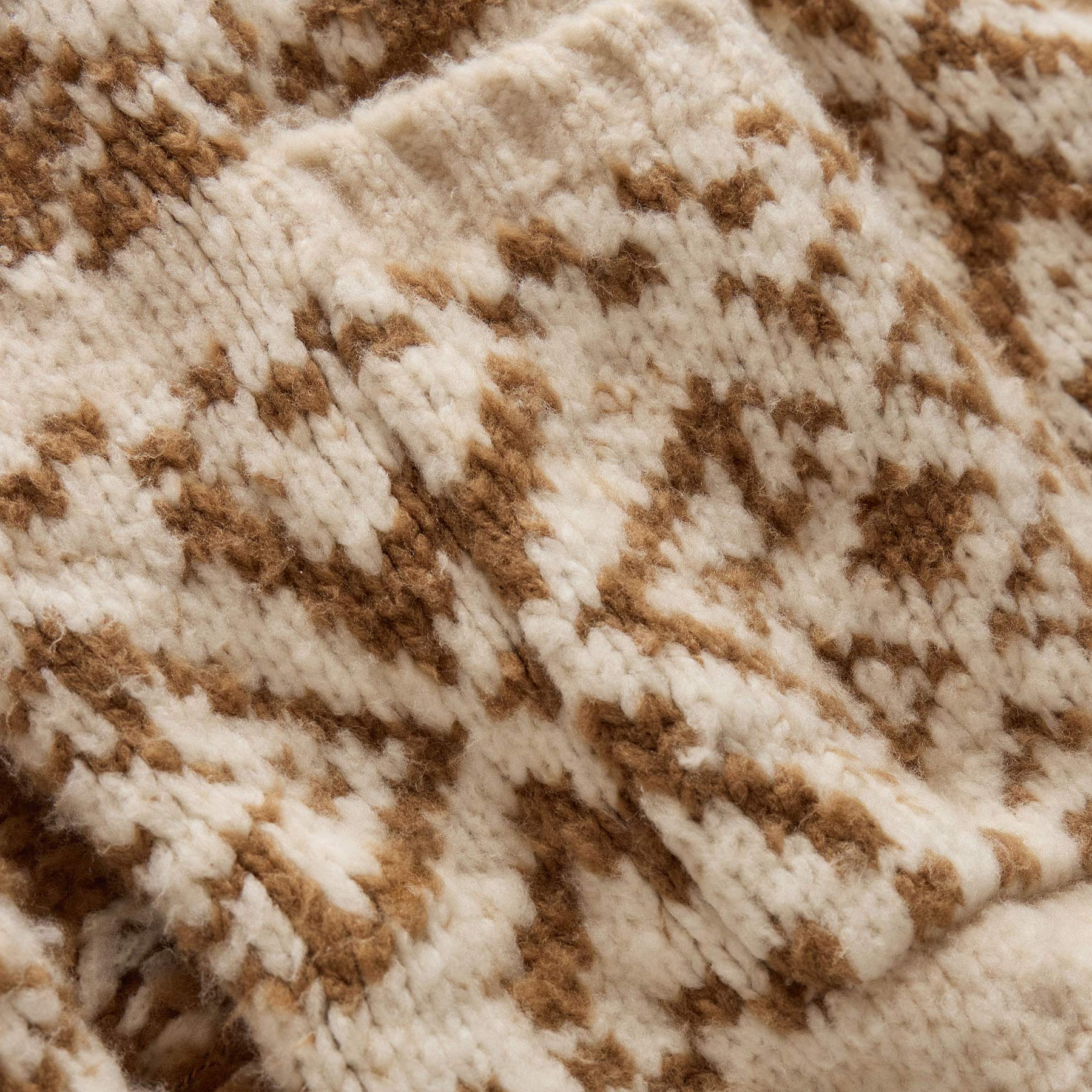 Chalet Intarsia Cardigan - Ivory/Whiskey
