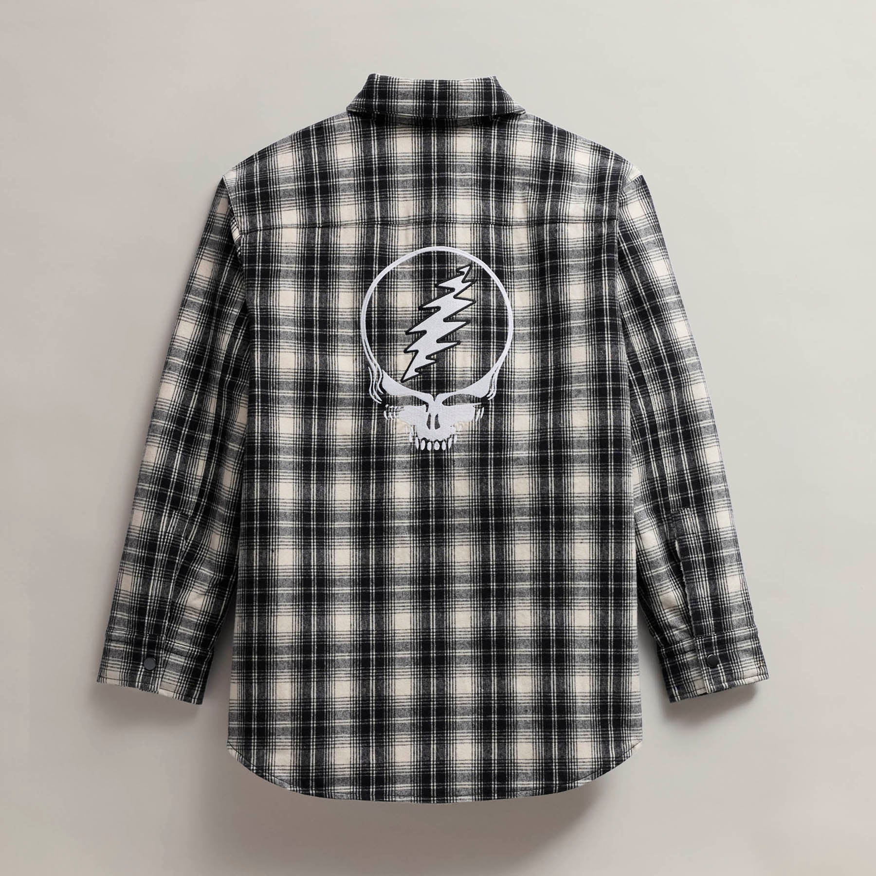 Women's Grateful Dead Lined Plaid Jacket - Black/White
